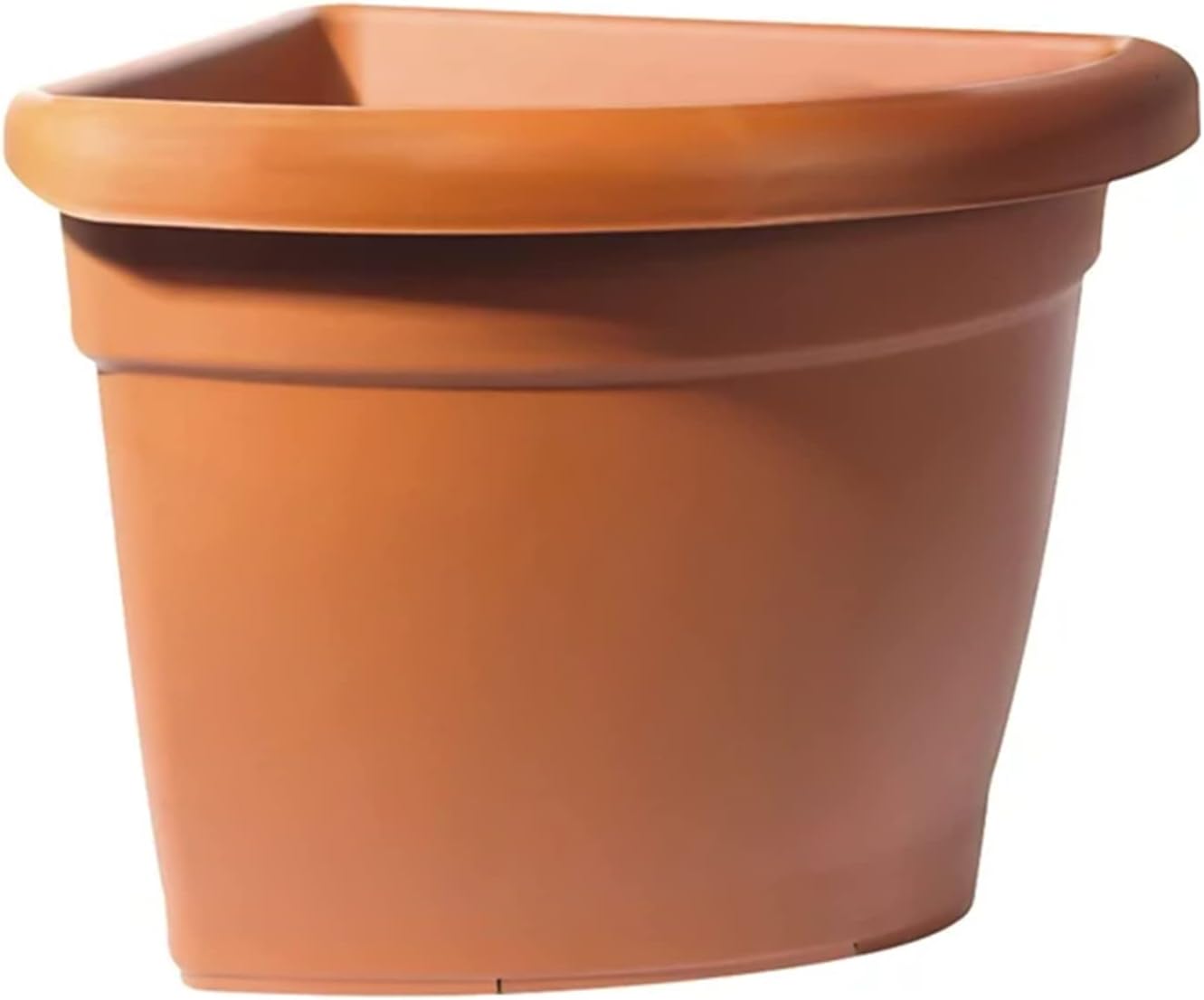 Vaso e sottovaso angolare in plastica terracotta "Girasole" per esterno