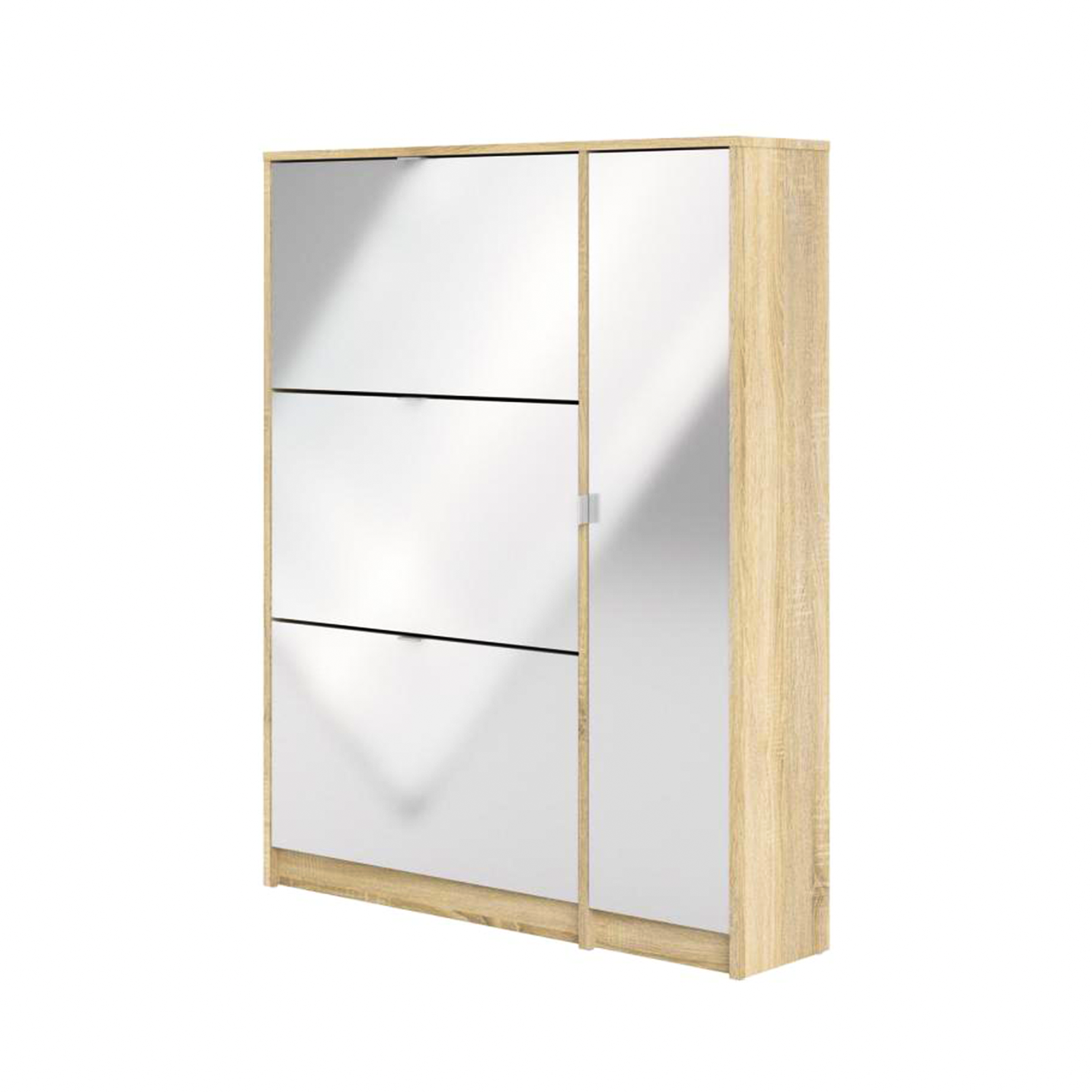 Mobile scarpiera modulare "Class" in legno con 1 anta e 3 ribalte cm 102x24 125h