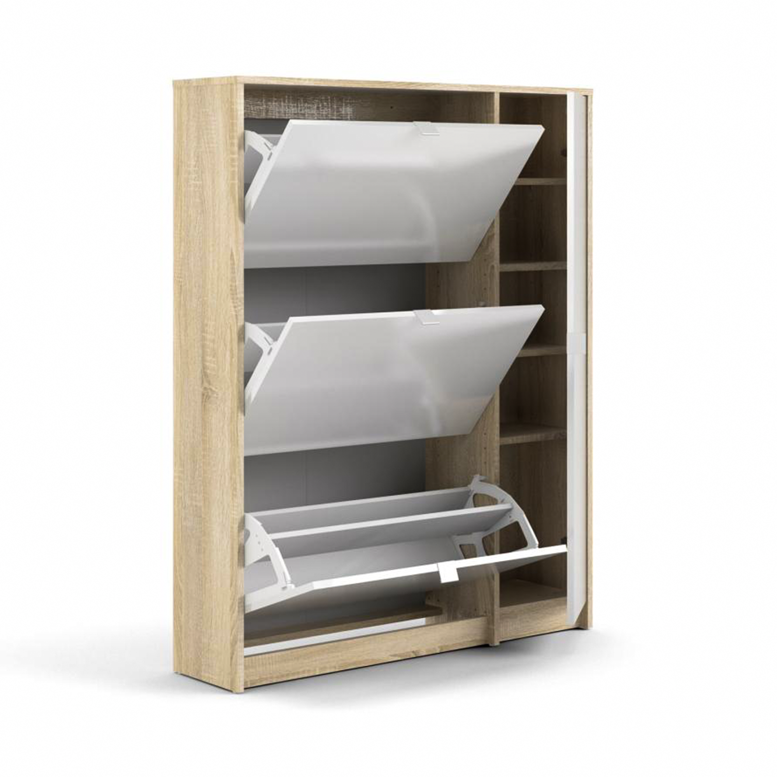 Mobile scarpiera modulare "Class" in legno con 1 anta e 3 ribalte cm 102x24 125h