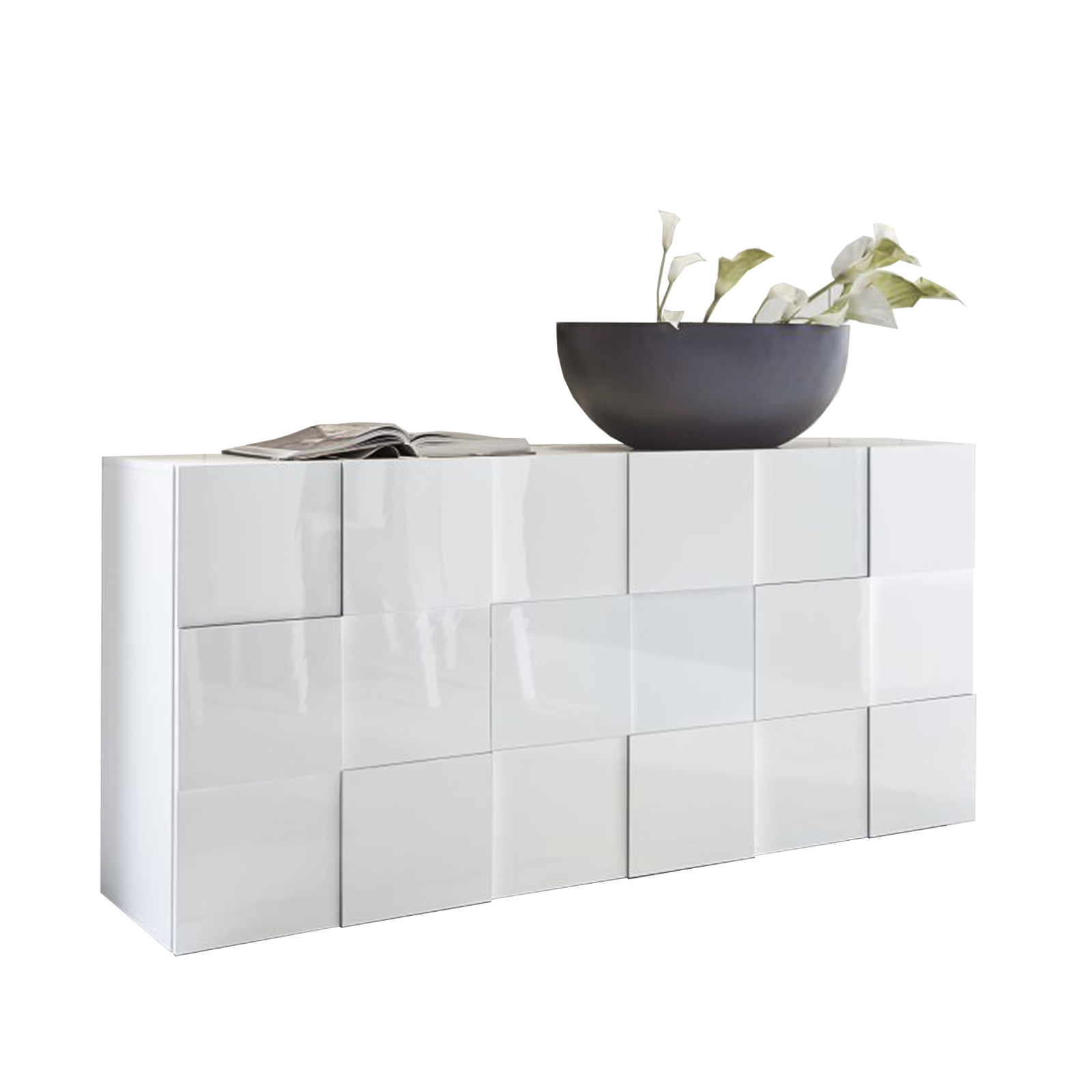 Madia da ingresso in legno "Dama" mobile soggiorno con 3 ante cm 181x43 84h