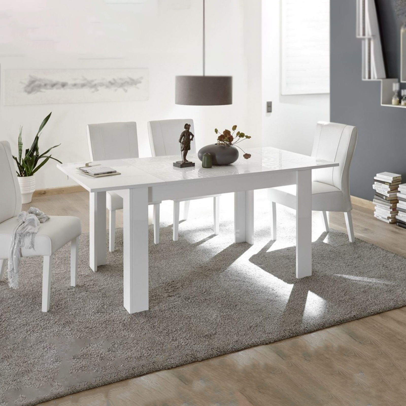 Tavolo allungabile moderno "Miro" in legno serigrafato cm 137/185x90 79h