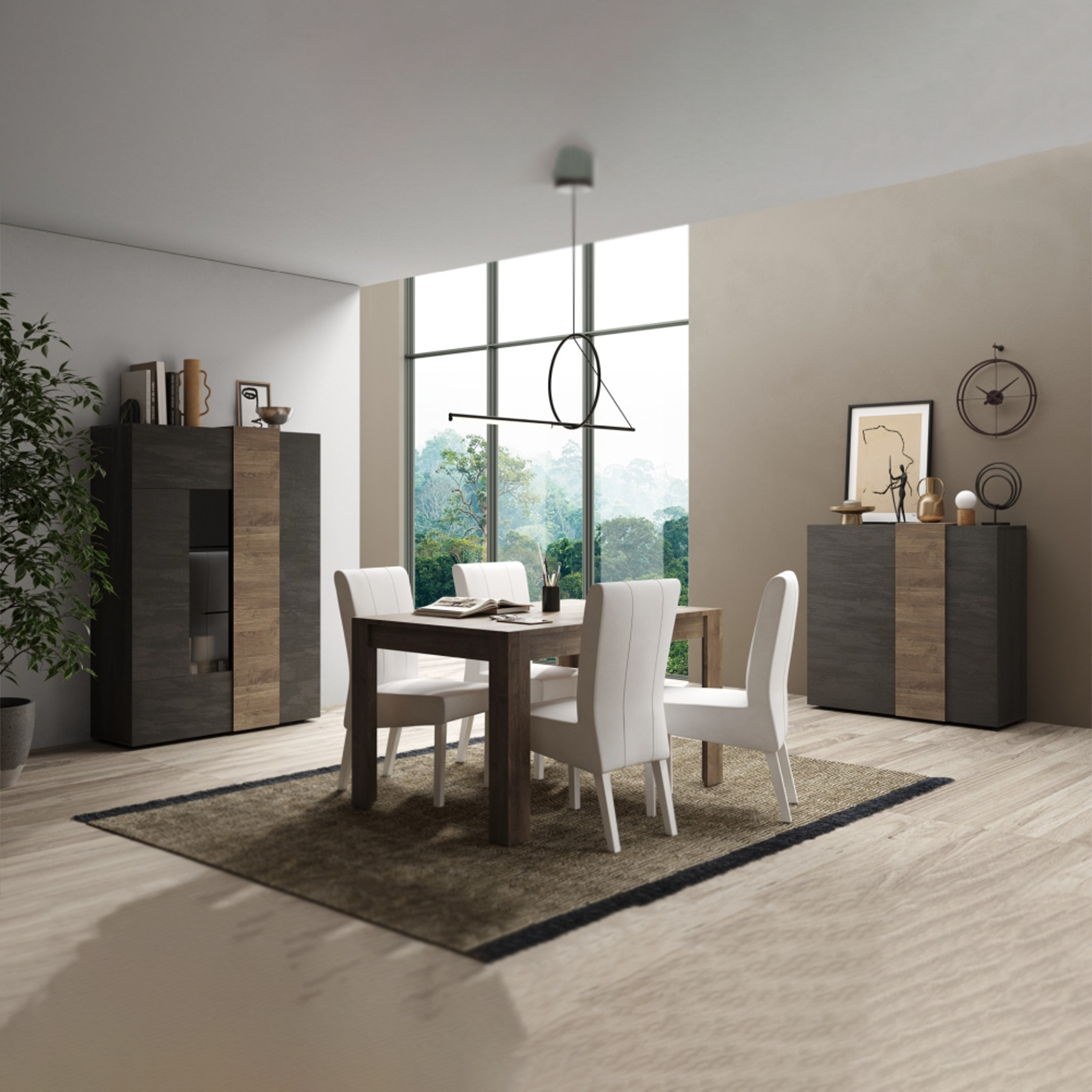 Tavolo allungabile moderno "Venus" in legno rovere cm 137/185x90 79h
