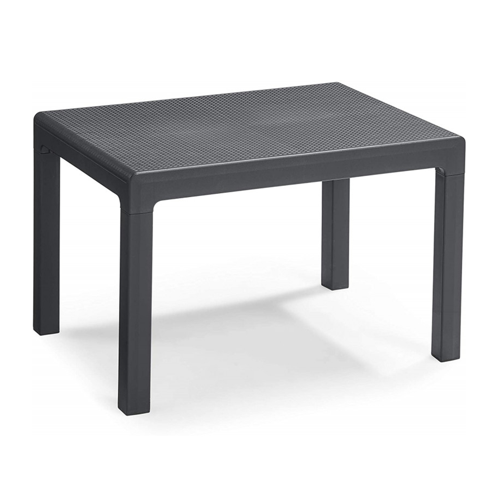 Salotto da giardino in resina "Emily" graphite divano + 2 poltrone + tavolino con cuscini