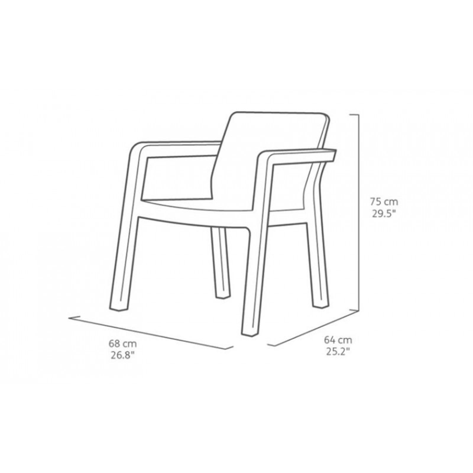 Salotto da giardino in resina "Emily" graphite divano + 2 poltrone + tavolino con cuscini