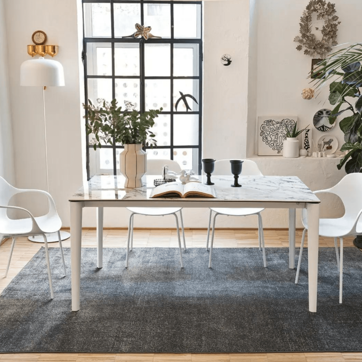 Set di sedie moderne "Ops" in metallo verniciato e polipropilene riciclato - MondoViro