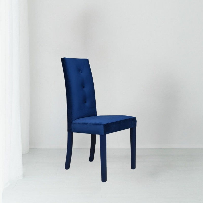 Set di sedie da pranzo "Montecarlo" imbottite in velluto con 3 bottoni cm 47x46 101h