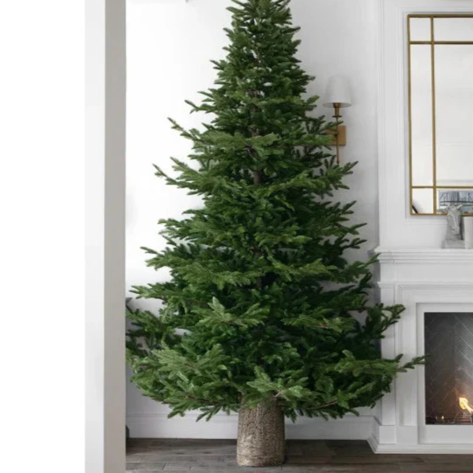 Base "Legnò" effetto tronco per albero di Natale con supporto in metallo