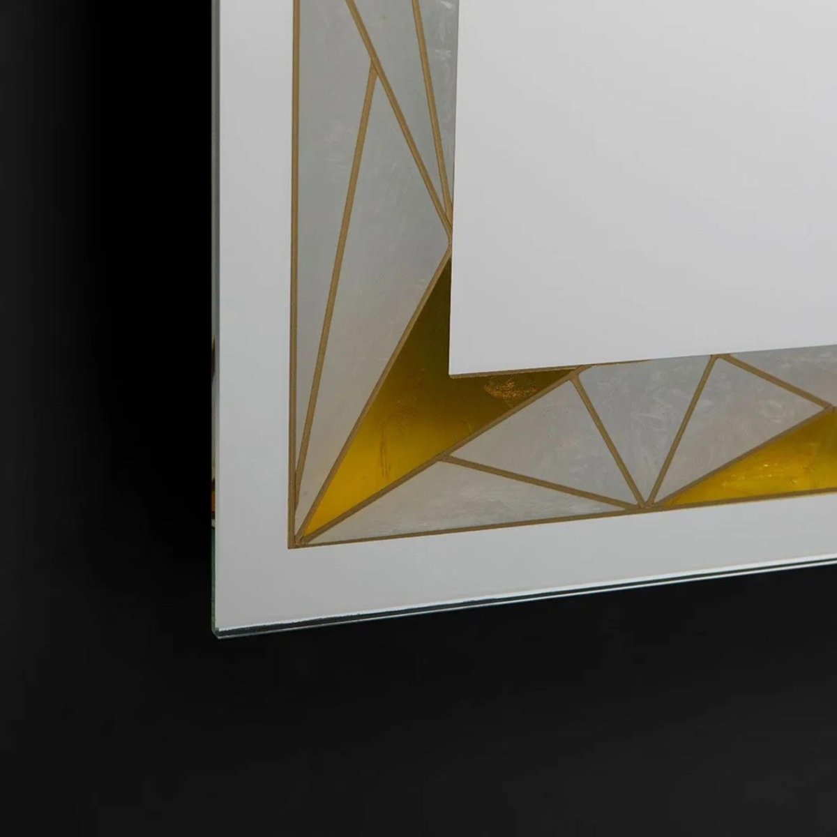 Specchio a led da parete "Mosaic" touch con inserti satinati e colorati - MondoViro