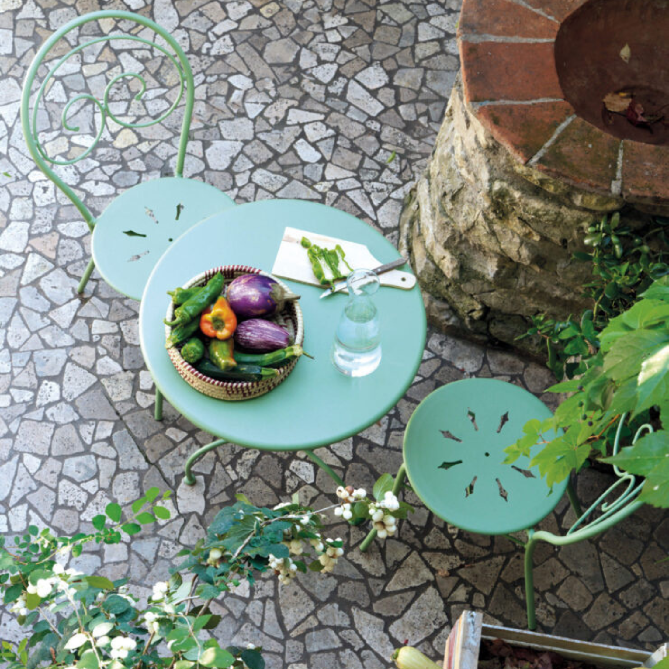 Set di sedie da giardino "Mimmo" classiche in metallo verniciato  impilabili cm 43x52 89h