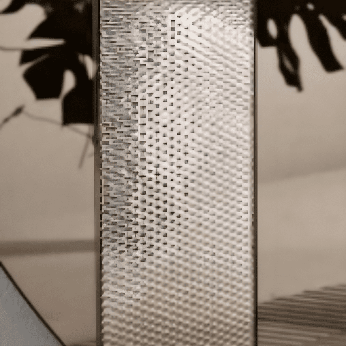 Specchio tondo per soggiorno "Aurelis" con inserto a rete senza cornice elegante - MondoViro