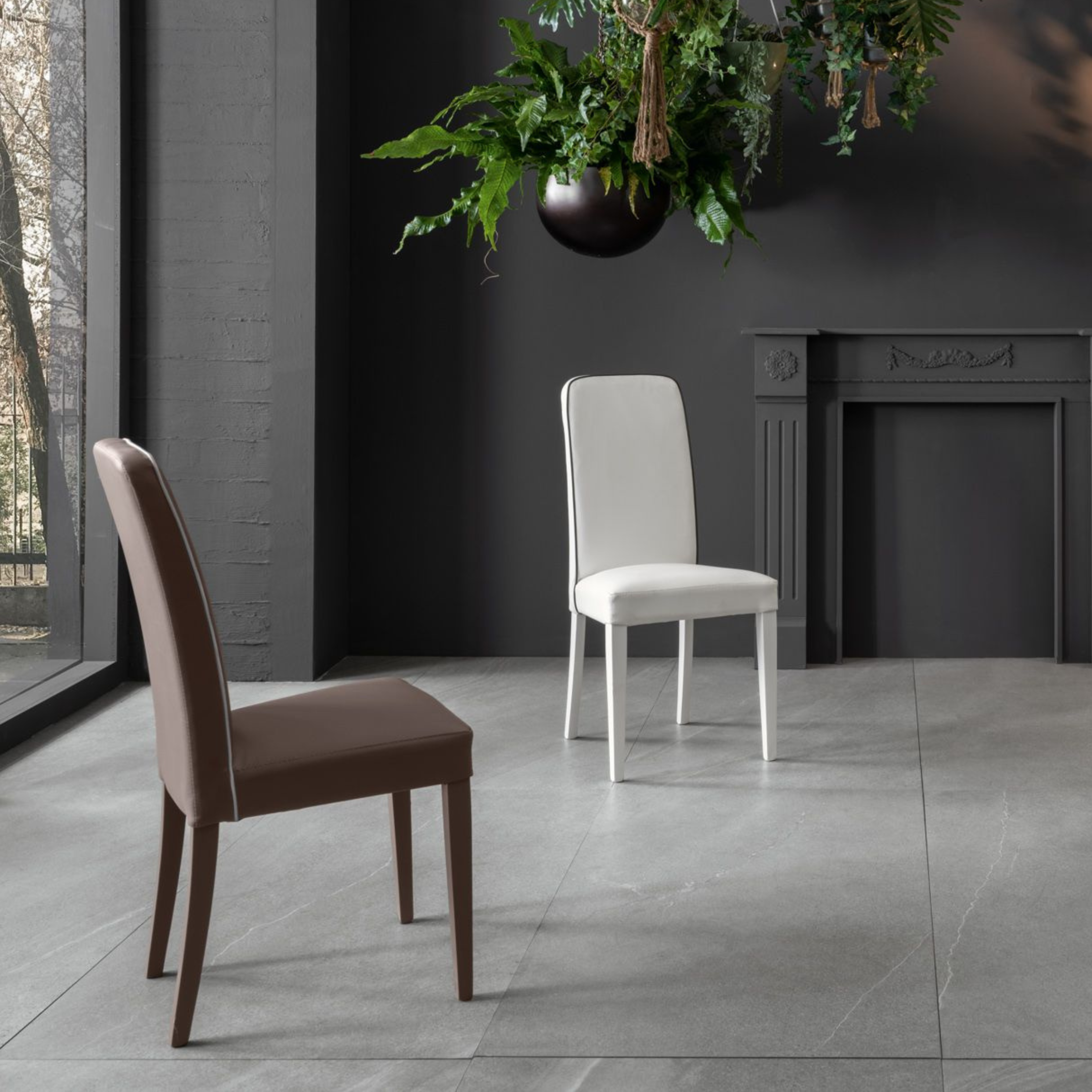 Set di sedie imbottite da soggiorno "Gardenia" moderne in similpelle cm 46x59 99h