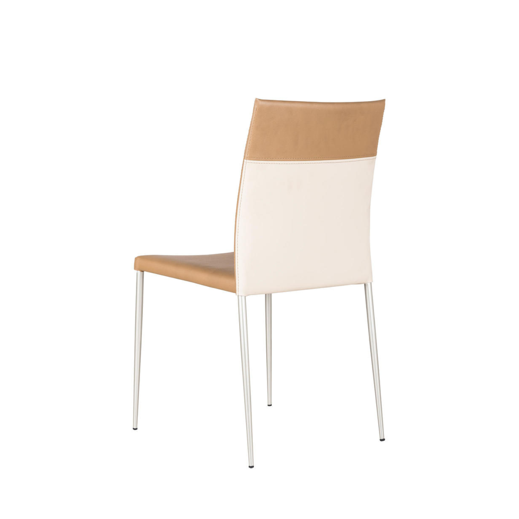 Set di sedie da pranzo imbottite in similpelle "Camelia" impilabili con gambe in metallo verniciato