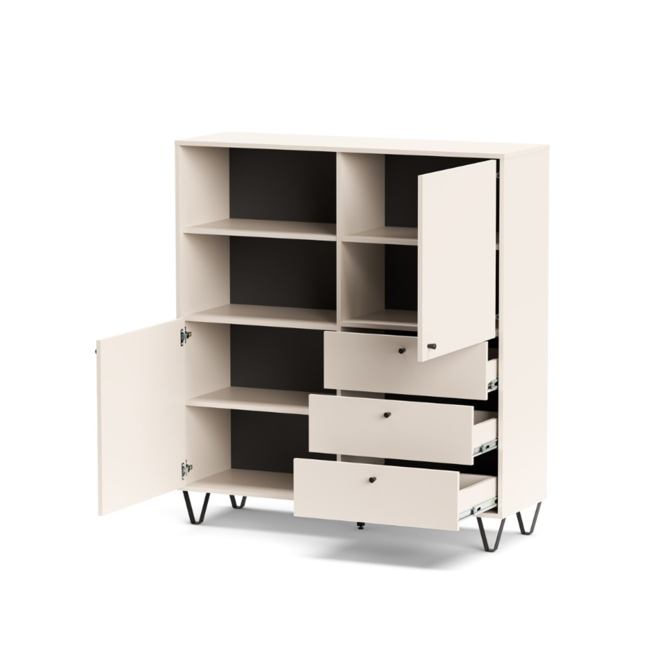 Mobile credenza "Aldo" in legno con piedini rialzati cm 123x40