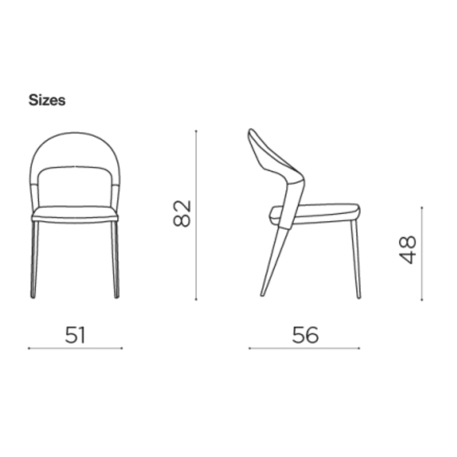 Set di sedie imbottite "Locanda" in similpelle cm 56x51 82h - MondoViro