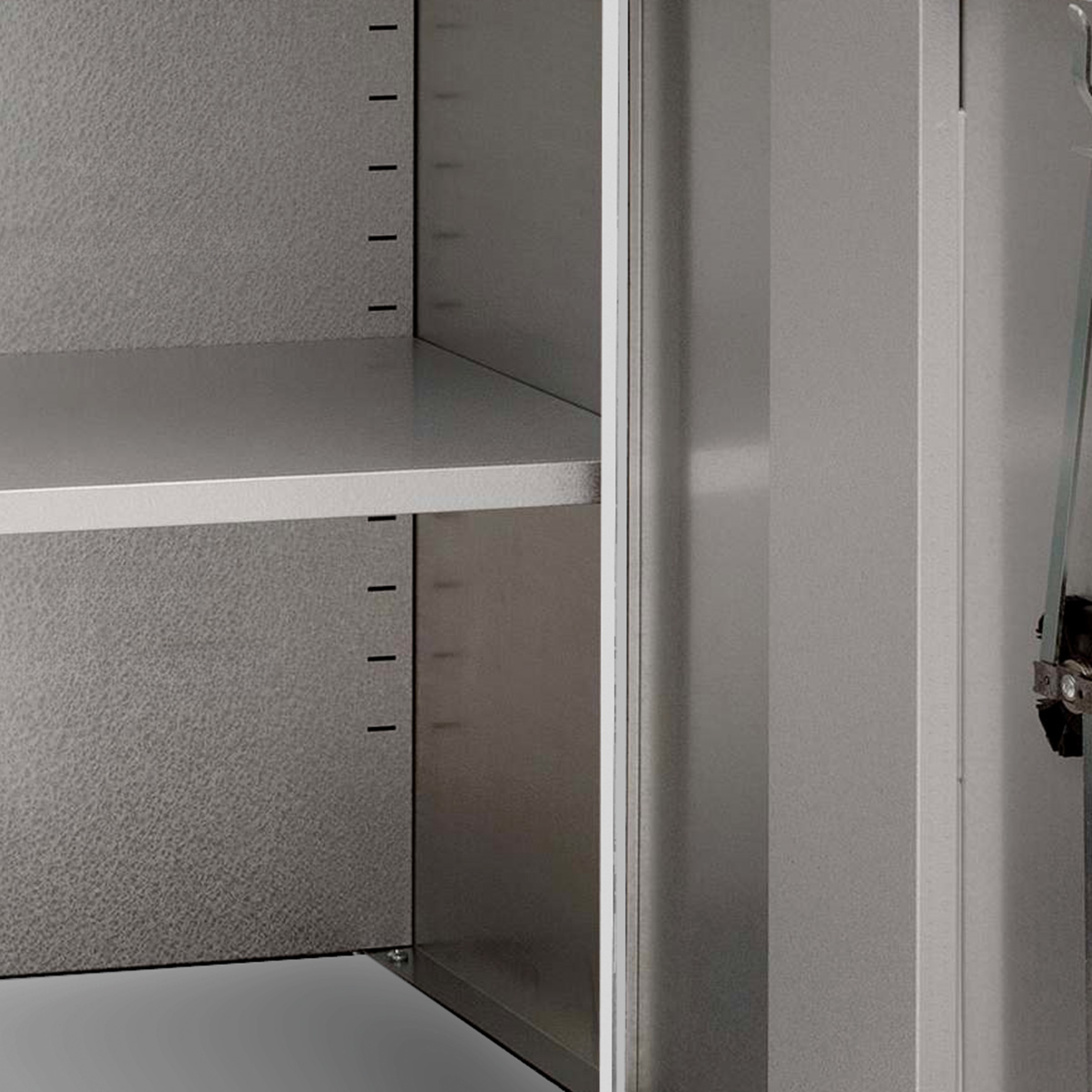 Armadio basso 2 ante in metallo verniciato "Ferr" da ufficio grigio con serratura