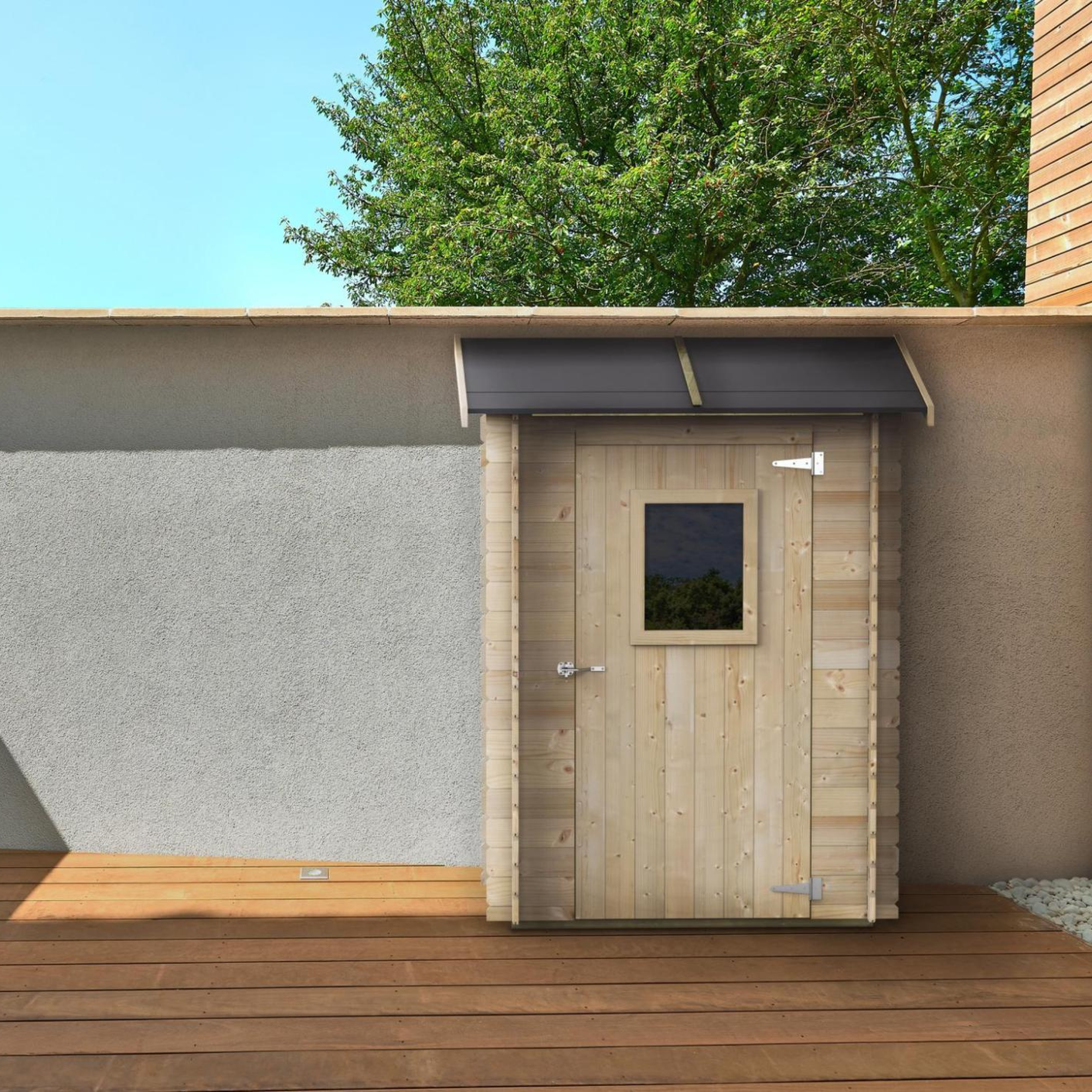 Casetta in legno da giardino "Hobby" monofalda cm 146x98 197h porta singola finestrata