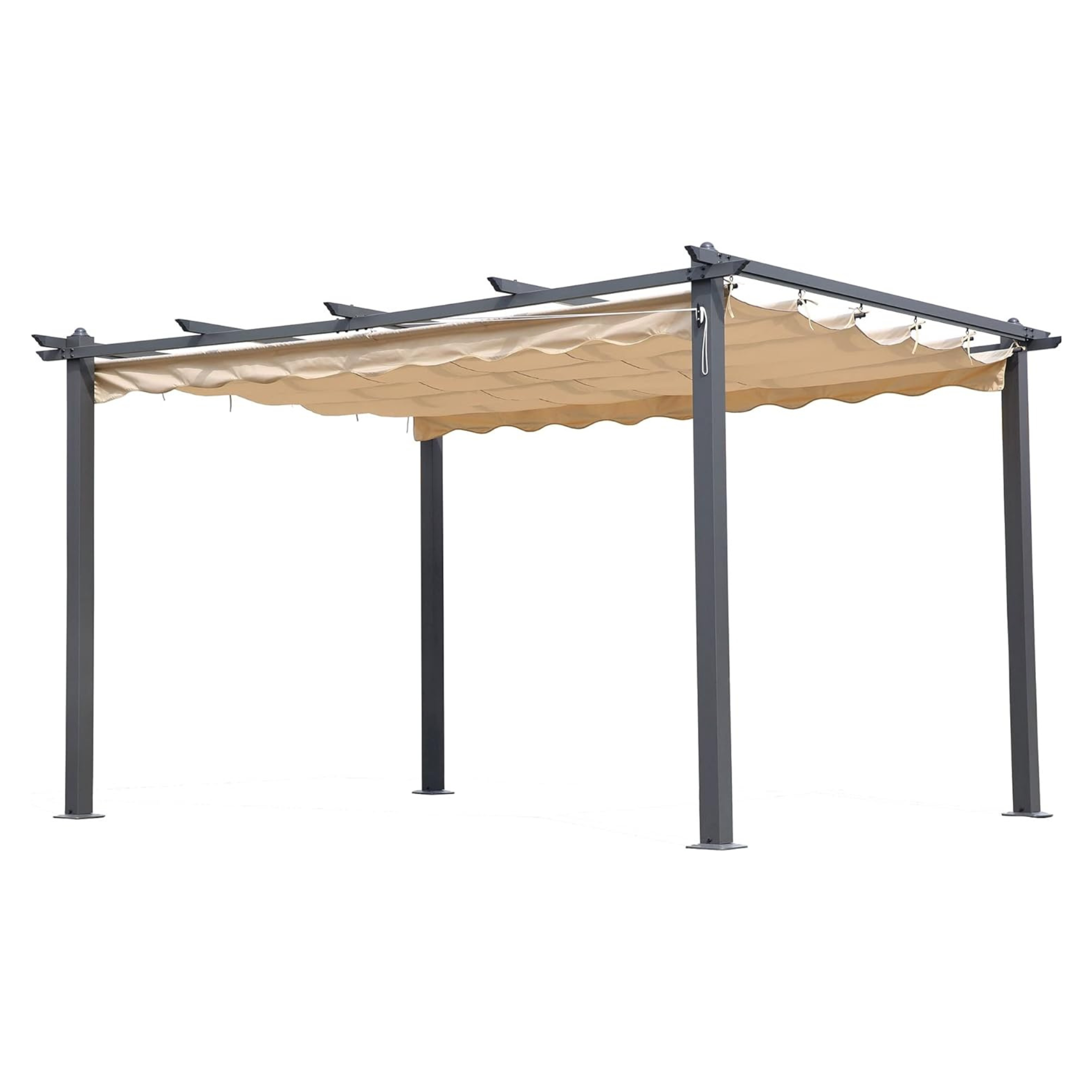 Gazebo in alluminio scorrevole "Sun" con telo di copertura cm 400x300 230h