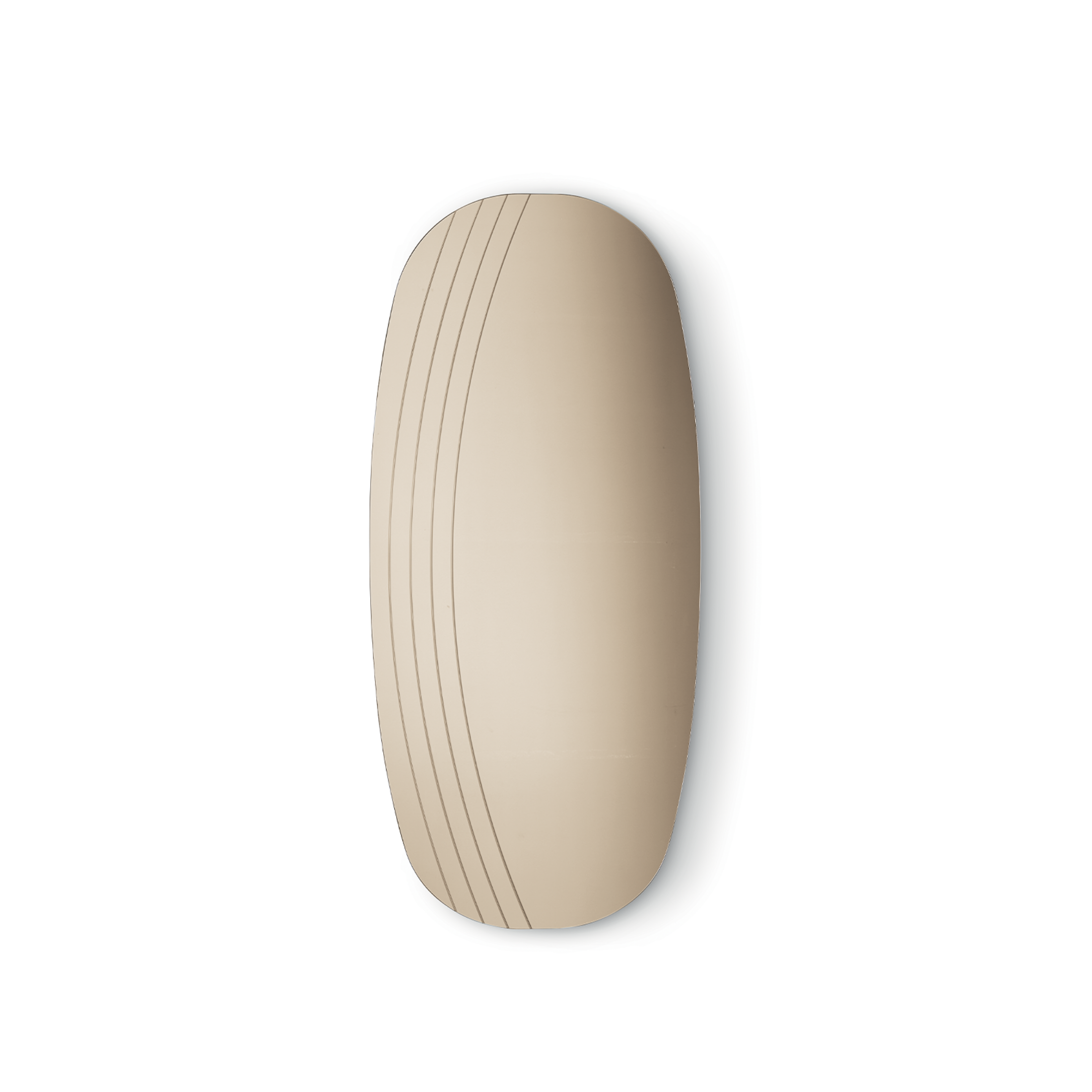 Specchio da parete "Mochi" elegante con incisioni laterali