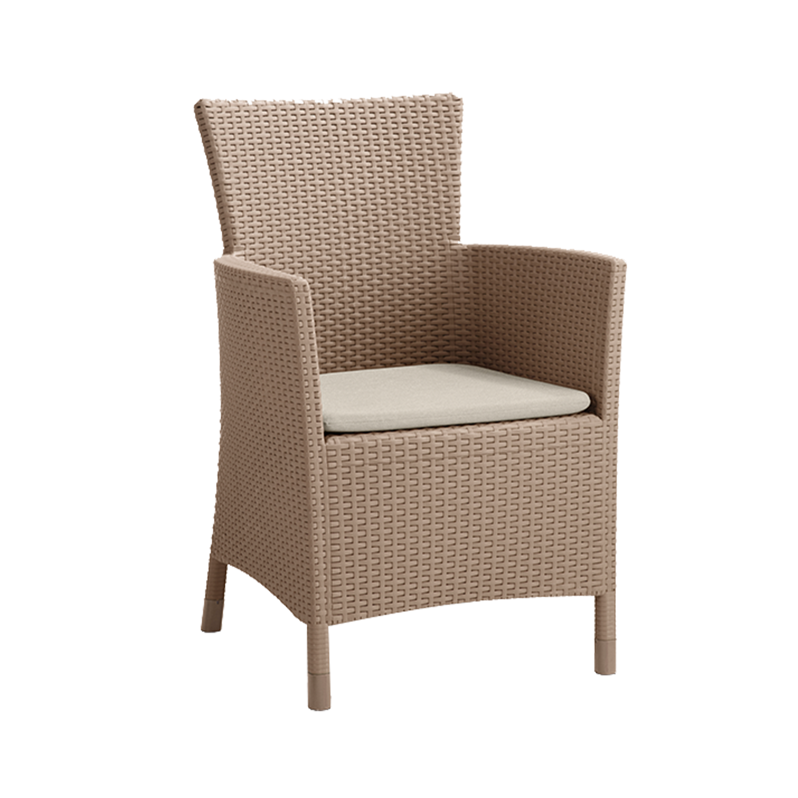 Salottino da giardino "Iowa Balcony" in resina rattan tavolino + 2 poltrone con cuscini