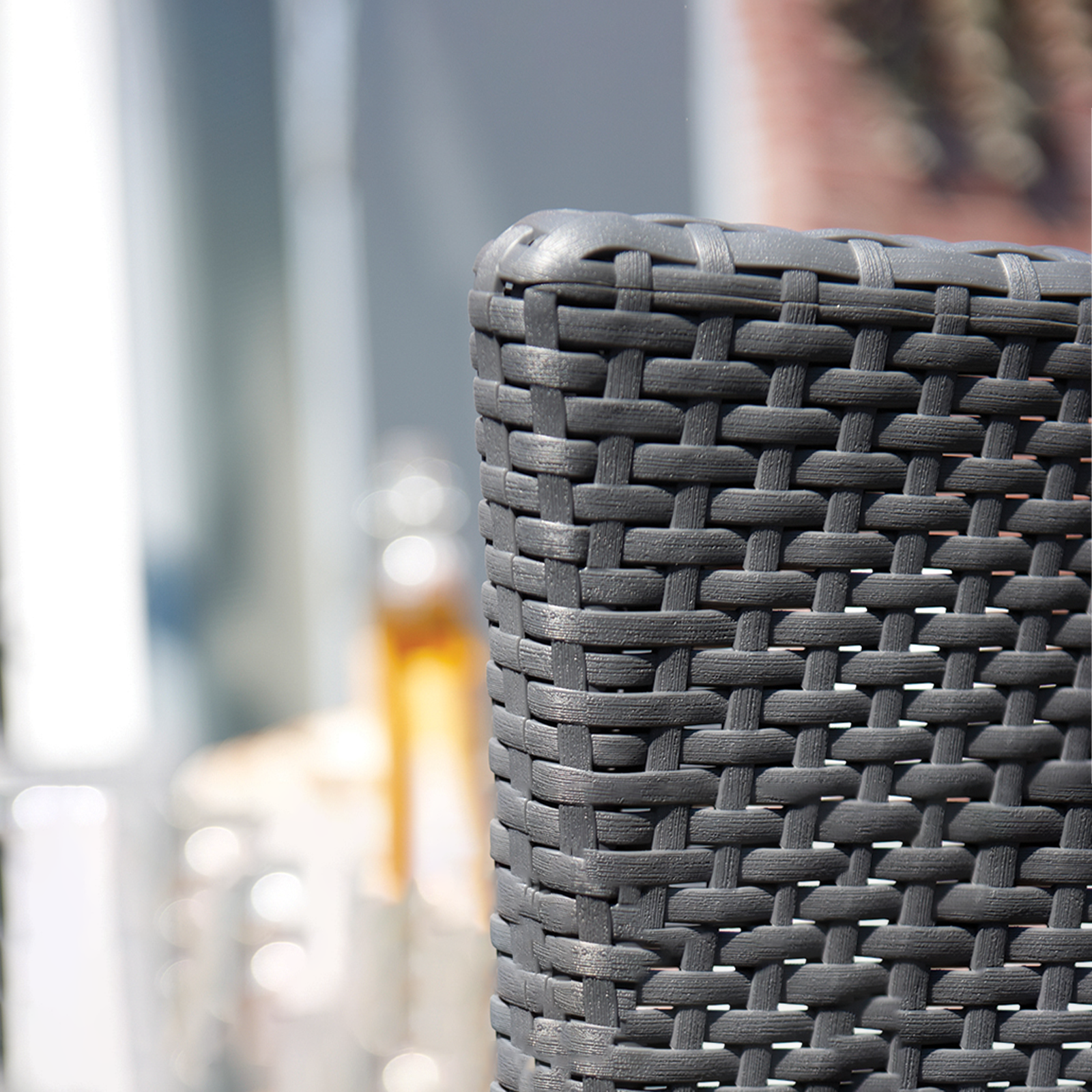 Salottino da giardino "Iowa Balcony" in resina rattan tavolino + 2 poltrone con cuscini