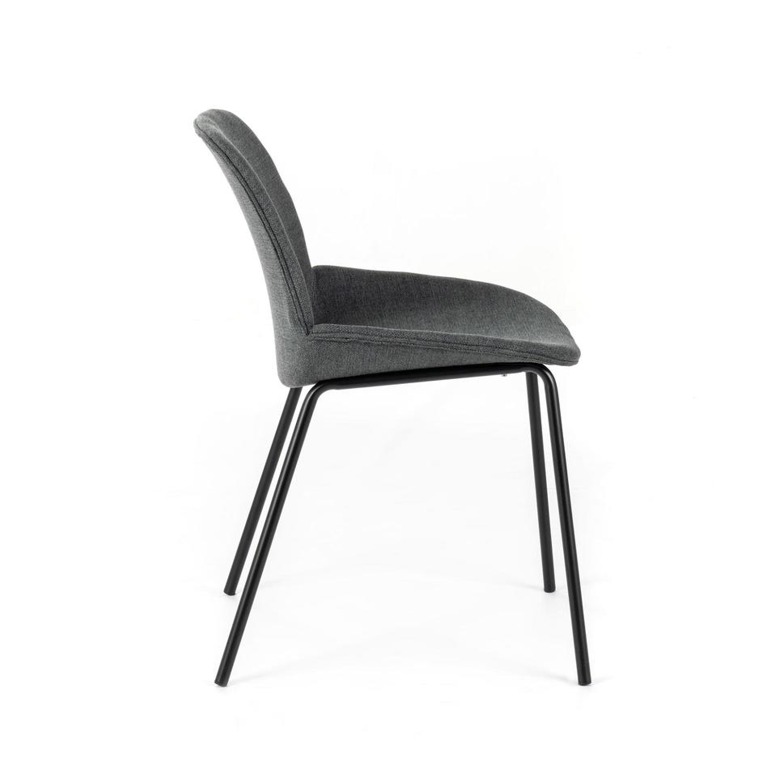 Set di sedie da pranzo in tessuto "Sami" con gambe in metallo verniciato eleganti moderne