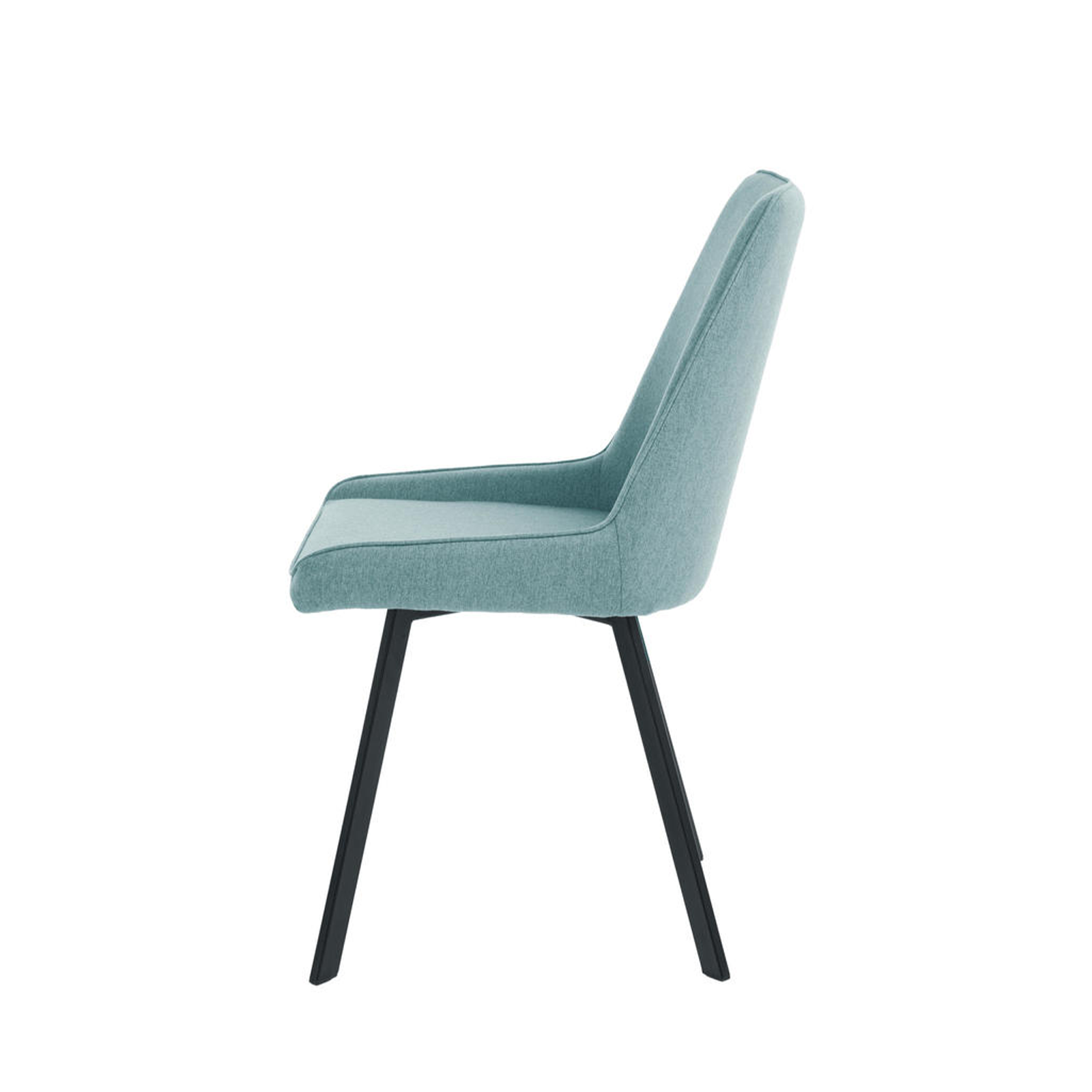 Set di sedie moderne in tessuto da soggiorno "Woody" con gambe in metallo cm 46x57 80h