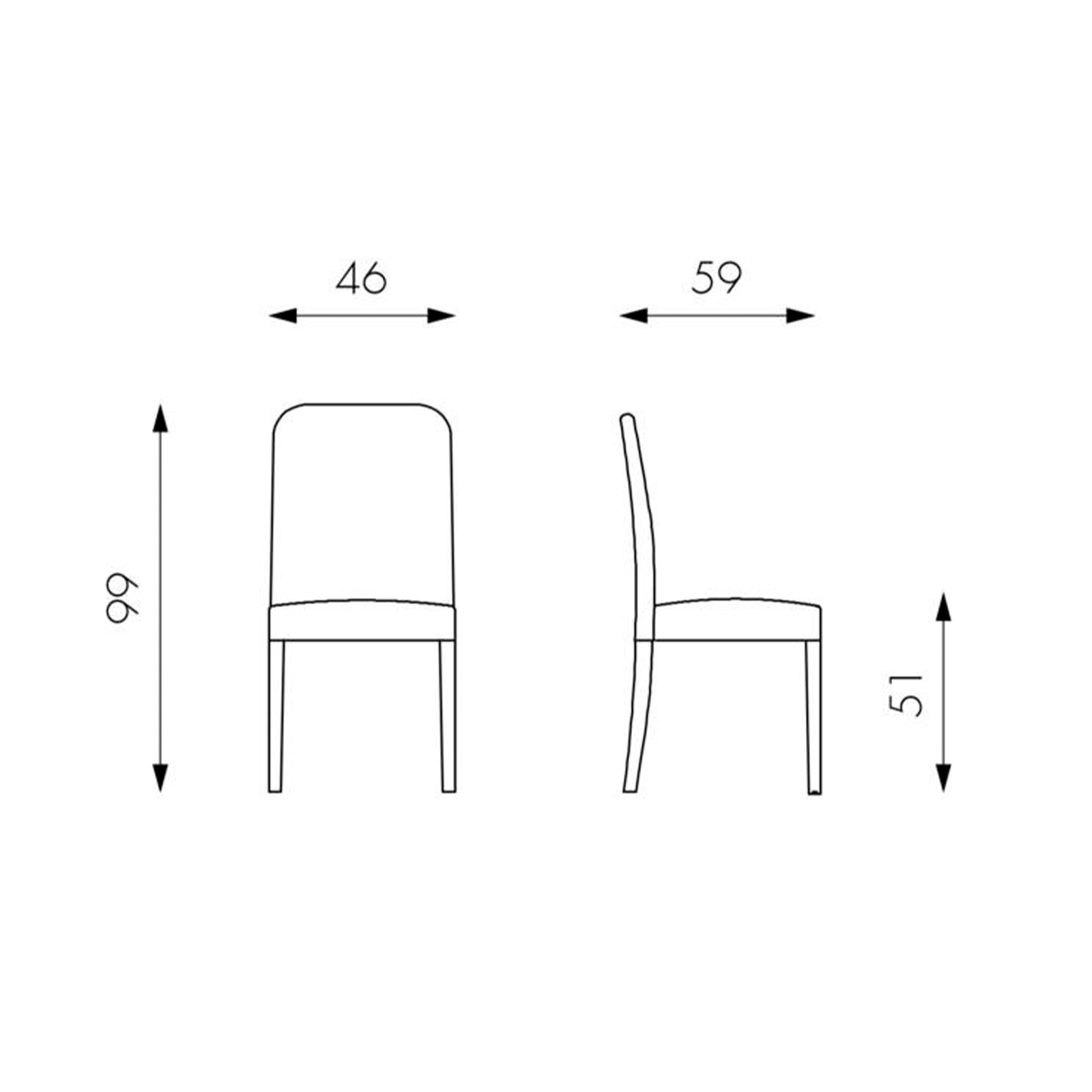 Set di sedie imbottite da soggiorno "Gardenia" moderne in similpelle cm 46x59 99h