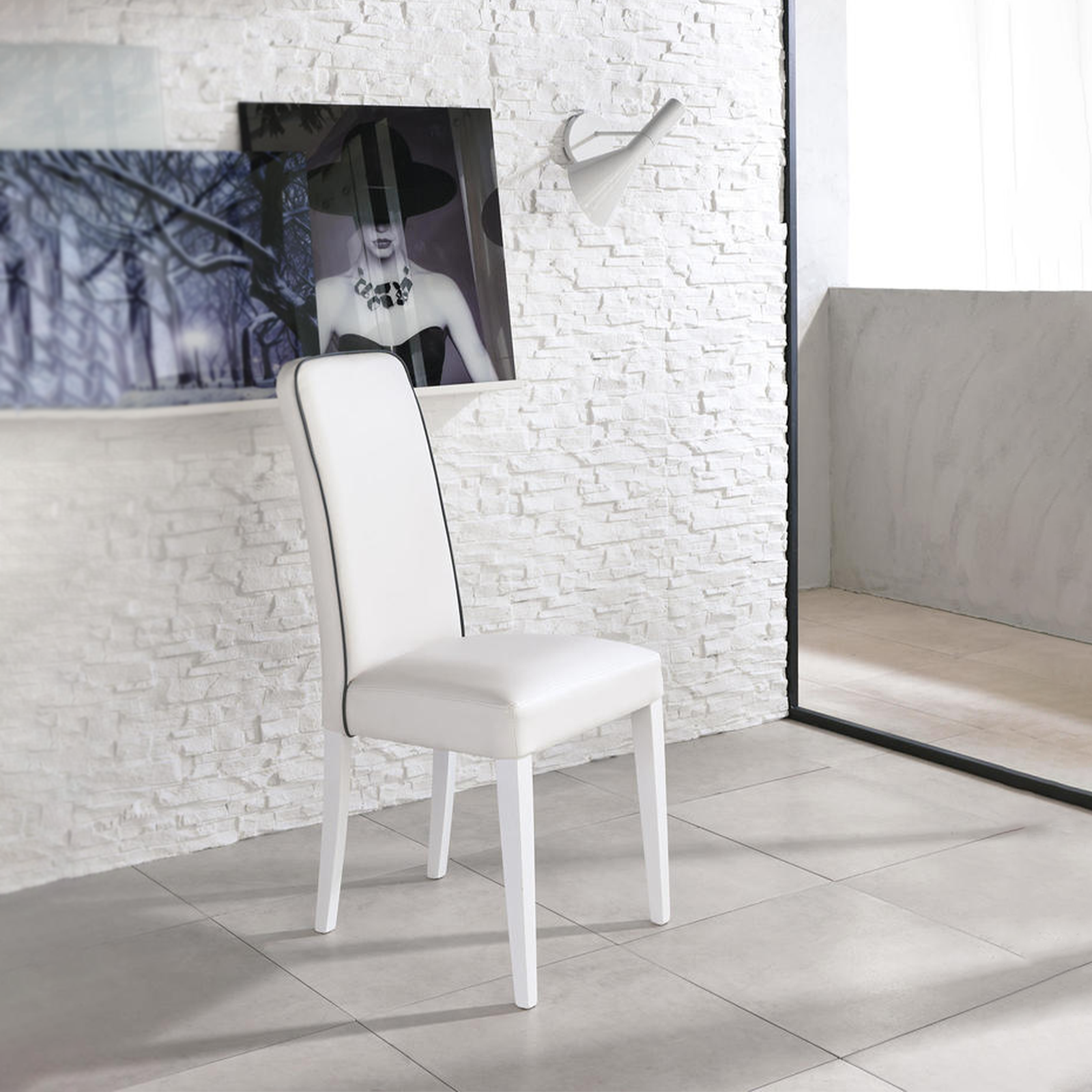 Set di sedie imbottite da soggiorno "Gardenia" moderne in similpelle cm 46x59 99h