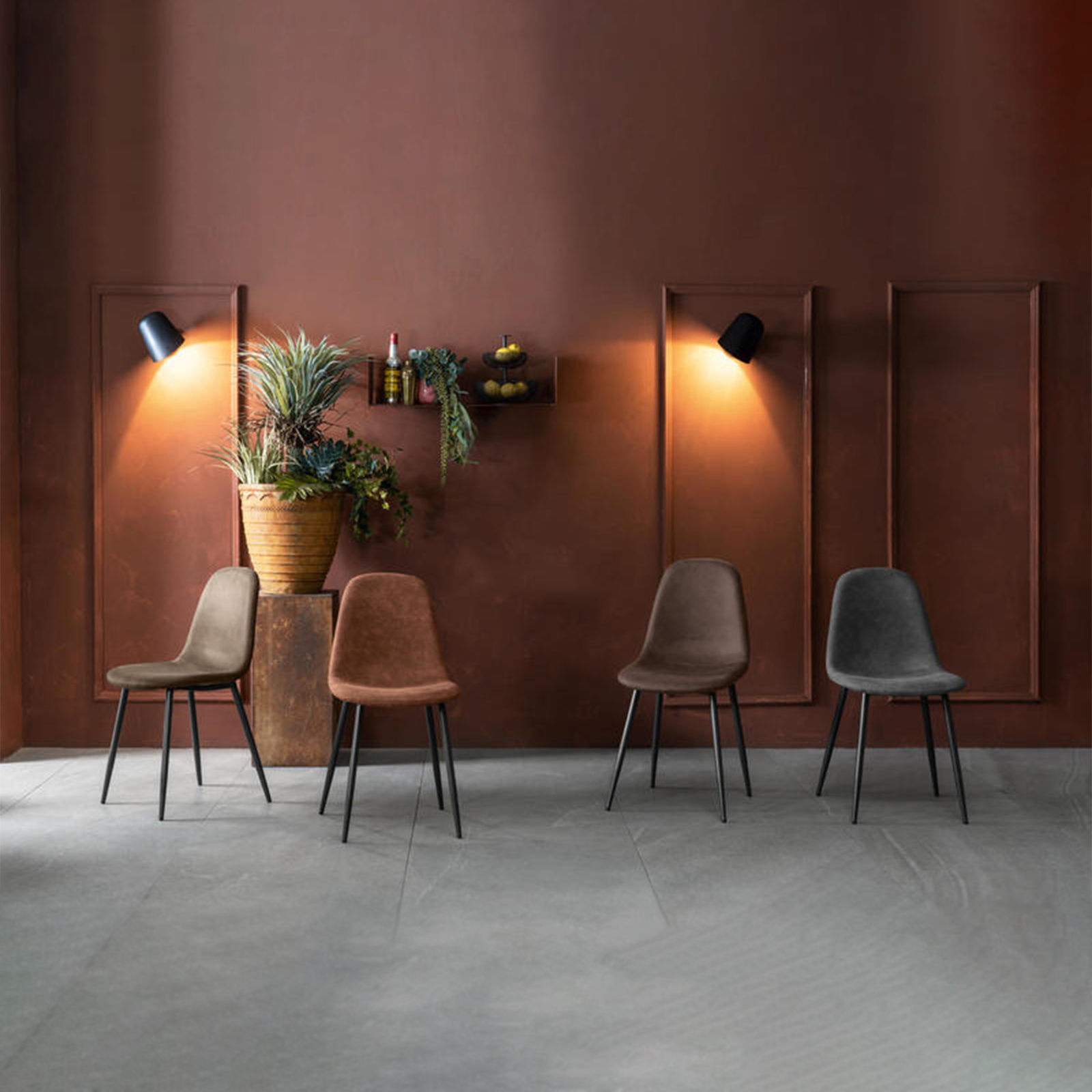 Set di sedie imbottite "Ginestra" moderni in similpelle cm 50x44 84h