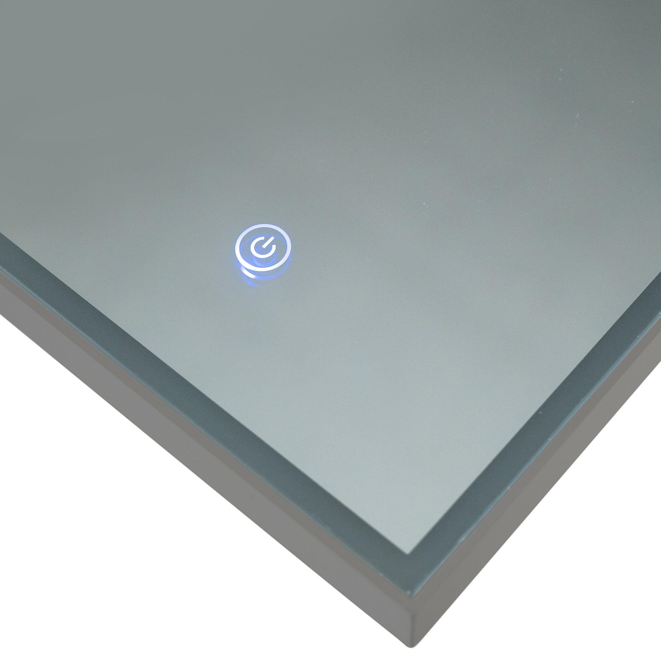 Specchio led da parete "Barbara" cornice in alluminio rettangolare cm 100x5 80h