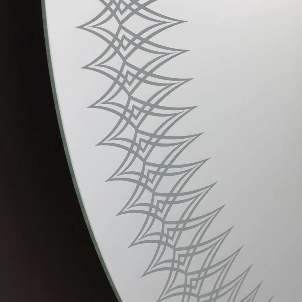 Specchio rotondo con cornice decorata a led "Illusione" in alluminio cm 80x80 - MondoViro