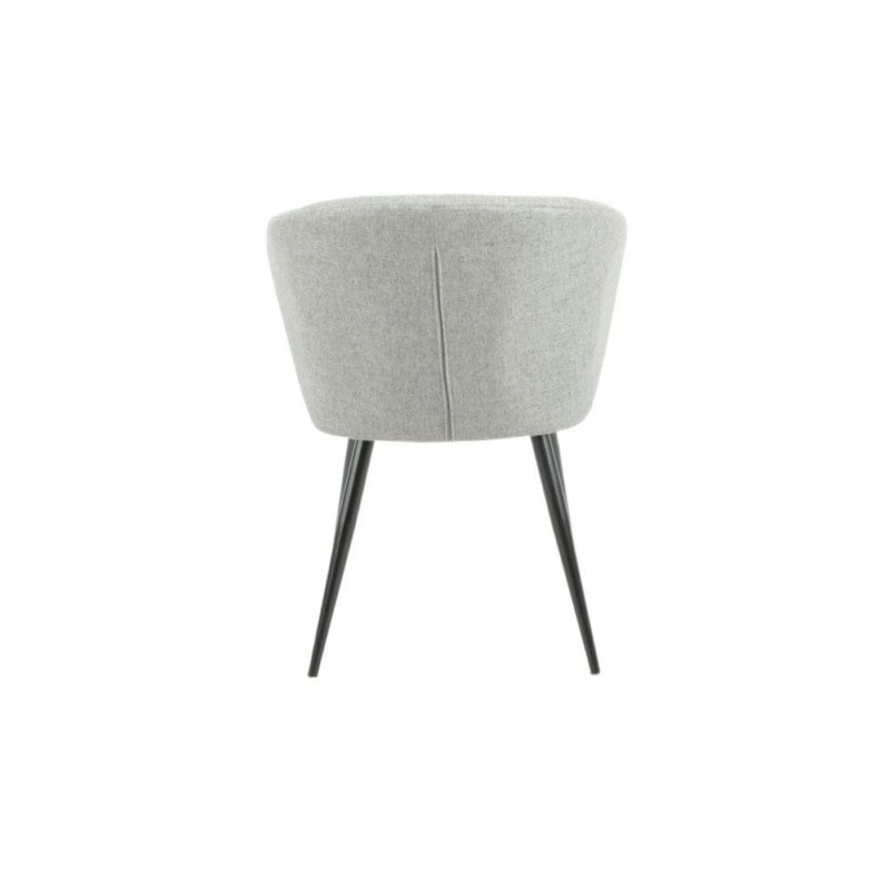 Set di sedie da pranzo "Krid" imbottite in tessuto con gambe in metallo nere cm 44x41 82h