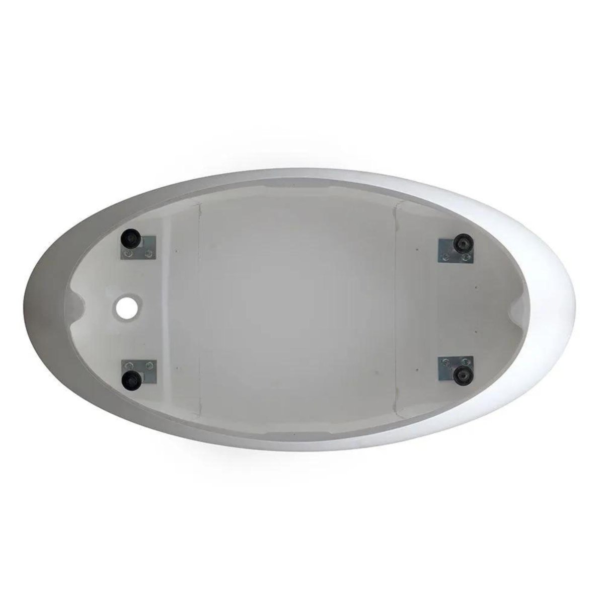 Vasca da bagno ovale moderna "Palma" in resina di marmo bianca cm cm 160,5x80,5 60h - MondoViro