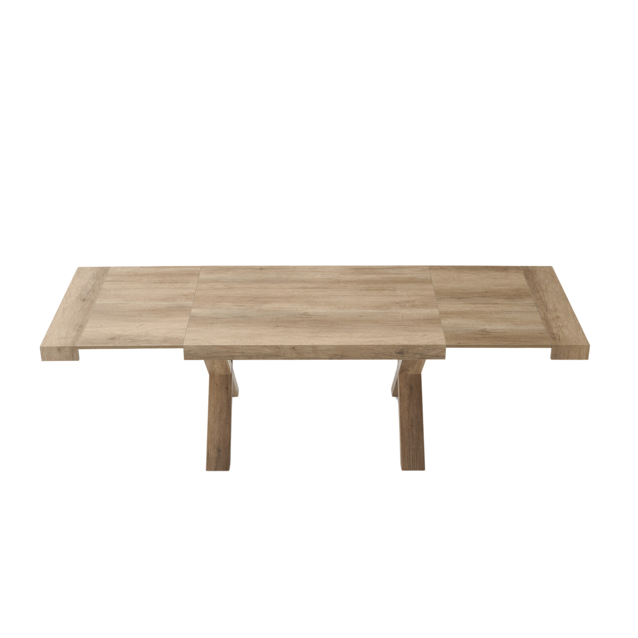 Tavolo allungabile da pranzo "Barton" con allunghe in laminato effetto legno cm 160/260x90 76h
