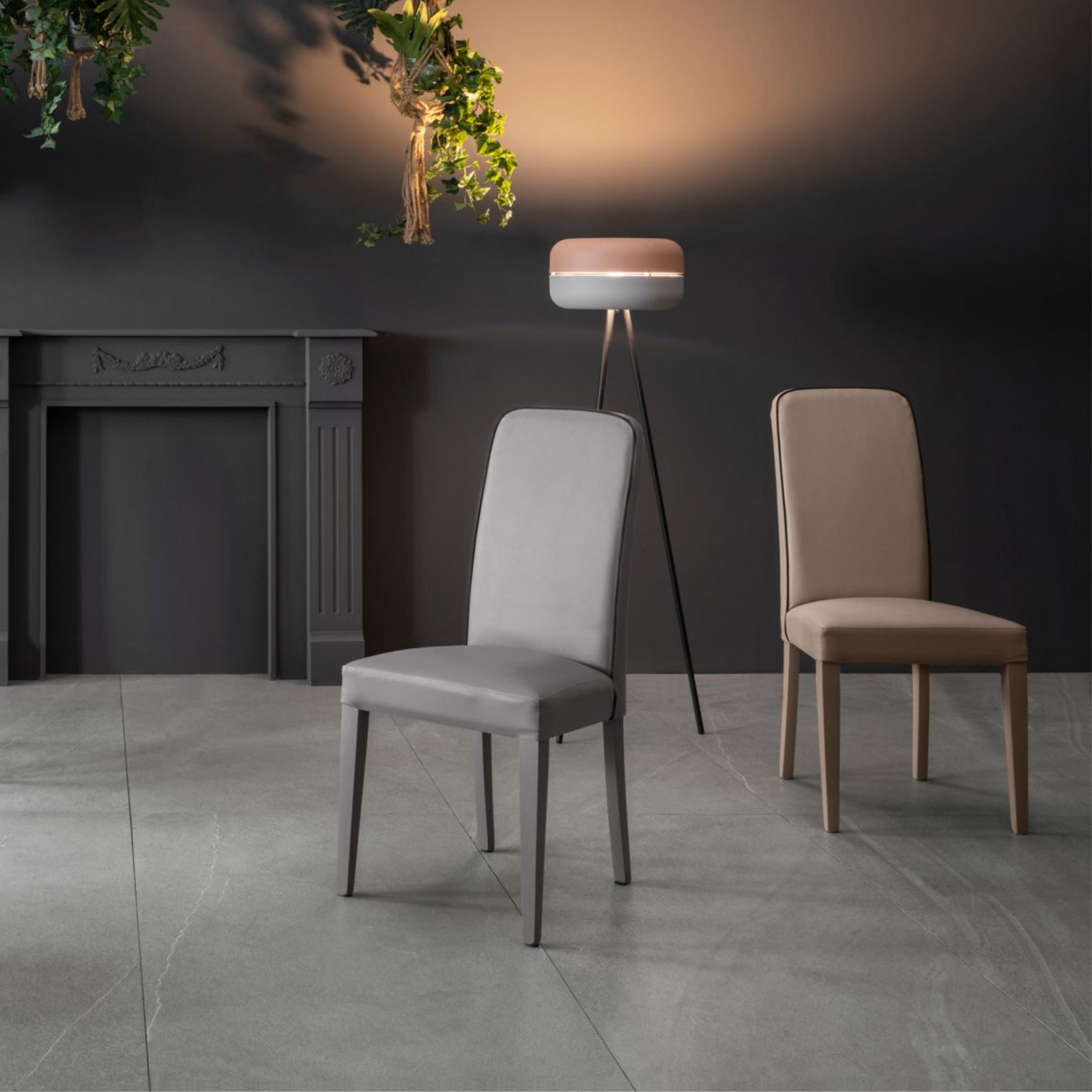 Set di sedie imbottite da soggiorno "Gardenia" moderne in similpelle cm 46x59 99h