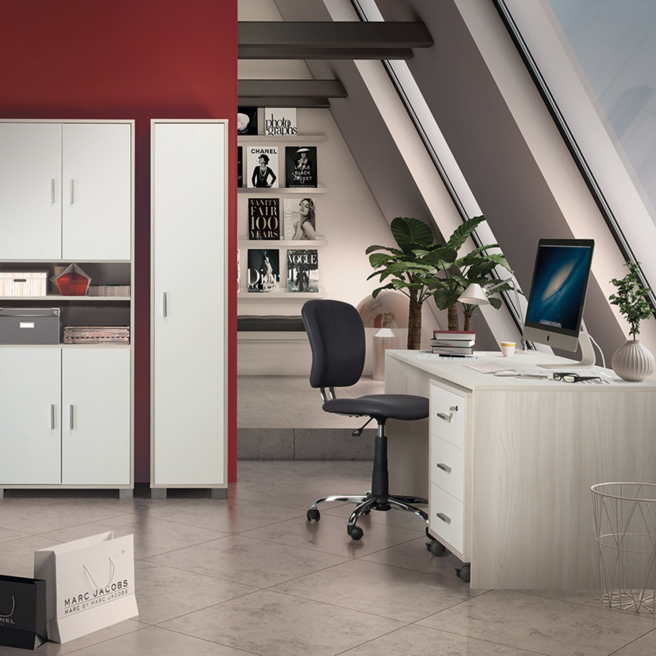 Mobile 3 cassetti con ruote "Drop" per scrivania cm 50x41 70h