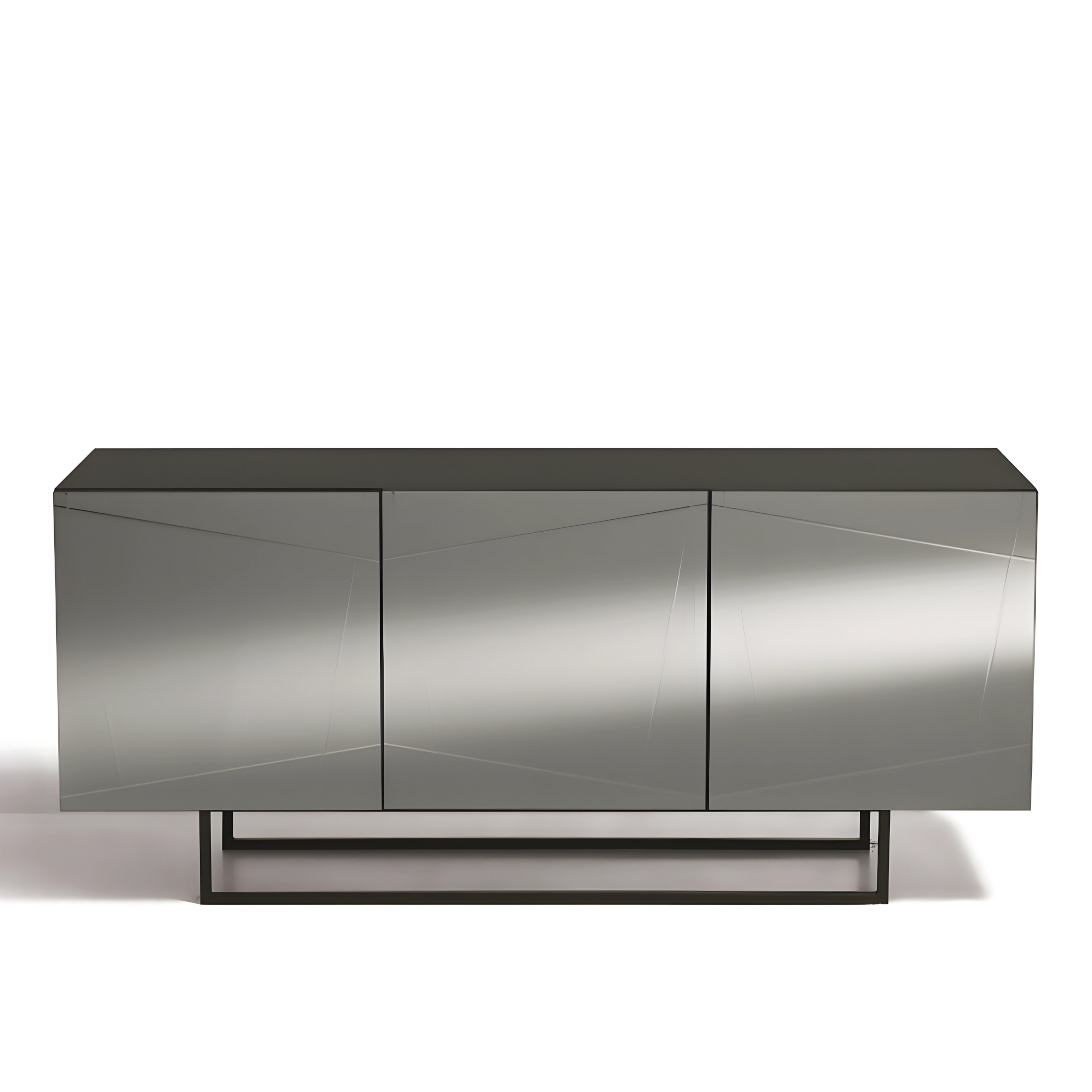 Madia moderna già assemblata in legno "Conty" 3 ante specchio cm 180x50 h80