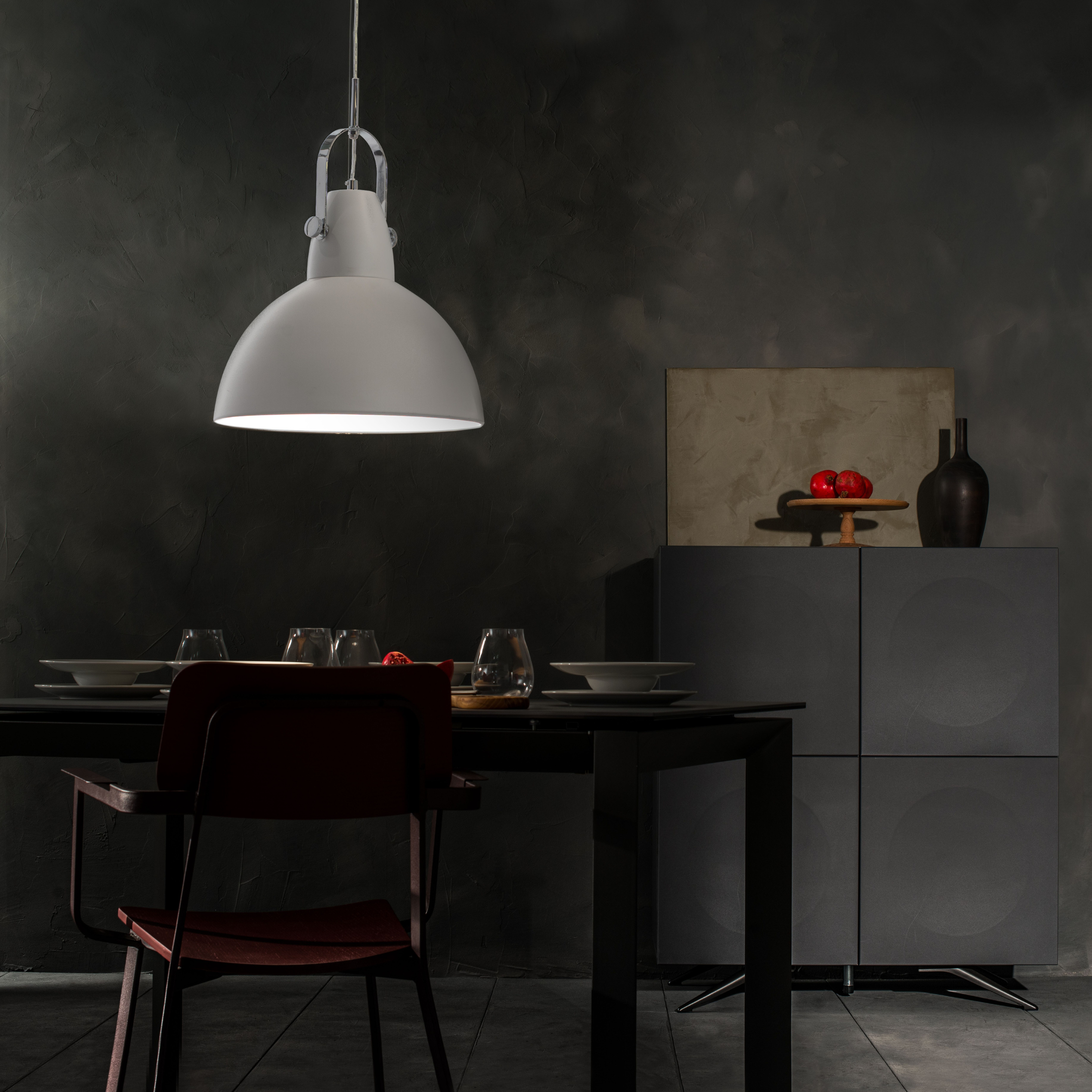 Lampada a sospensione in metallo verniciato "Cage" cavo regolabile cm 38x38 33h