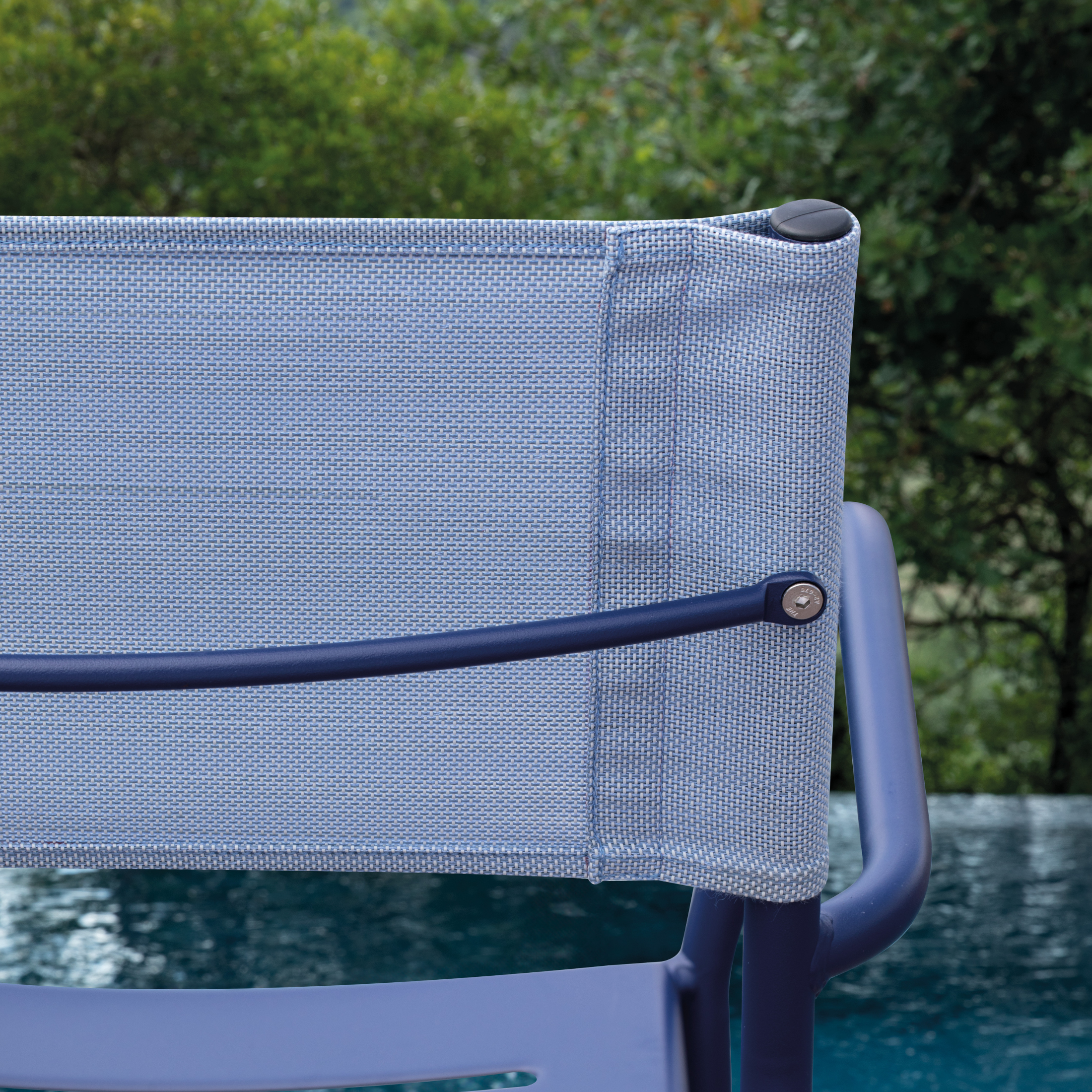 Set di sedie in metallo e schienale in telo "Vera" da giardino impilabili cm 56x50 86h