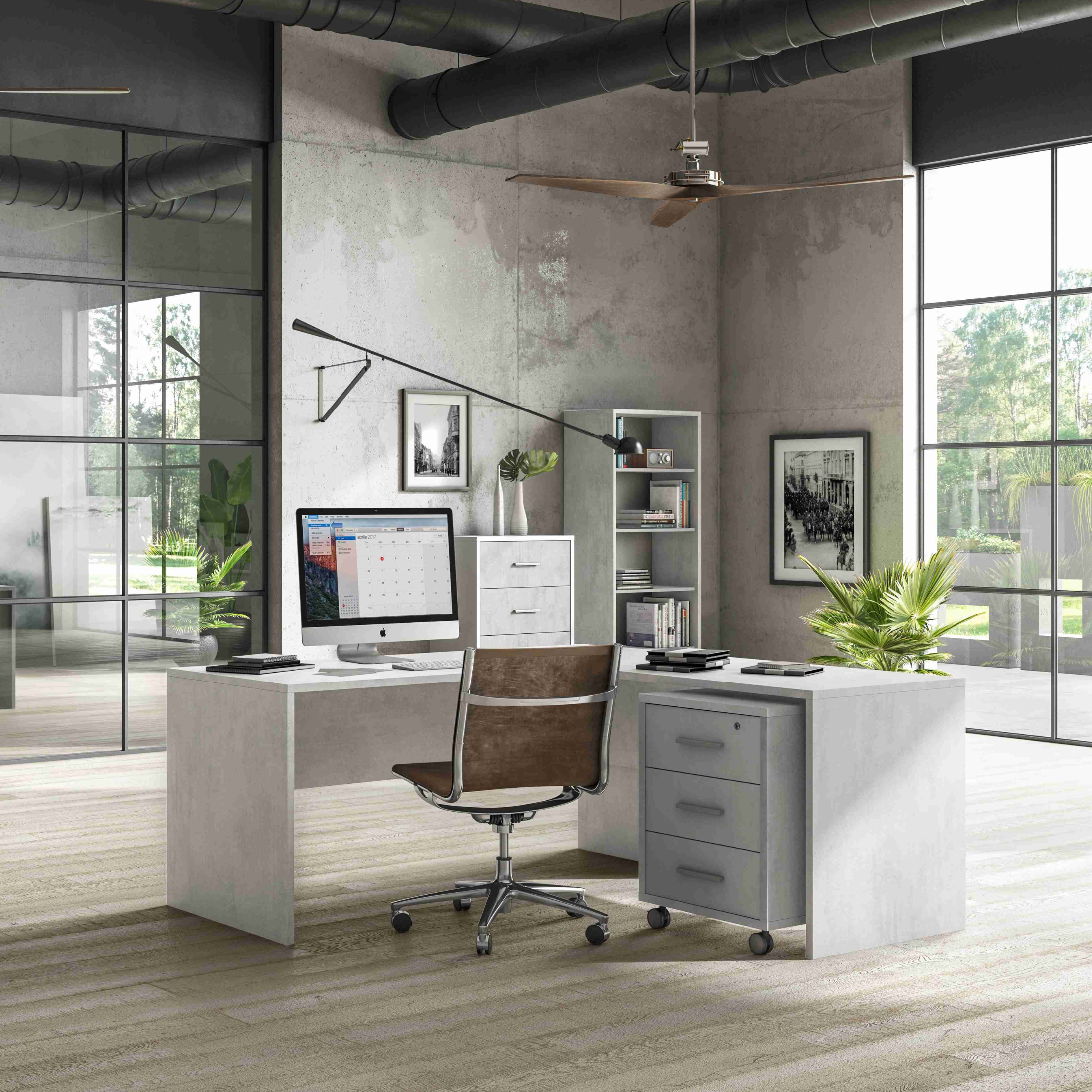 Mobile libreria a giorno "Lila" 5 ripiani in legno cm 71x41 199h