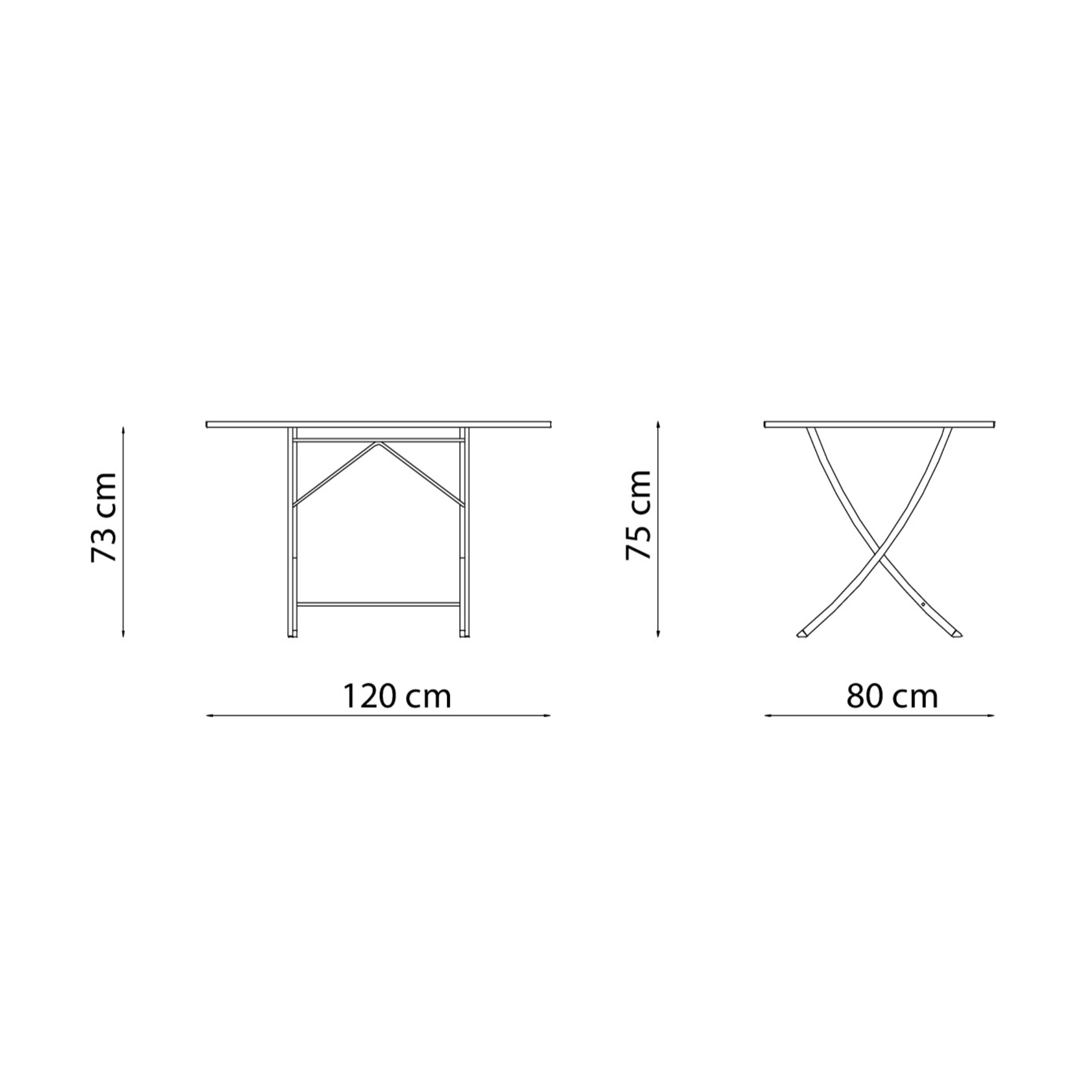 Tavolo pieghevole in metallo zincato "Vegas" per giardino h 75 cm