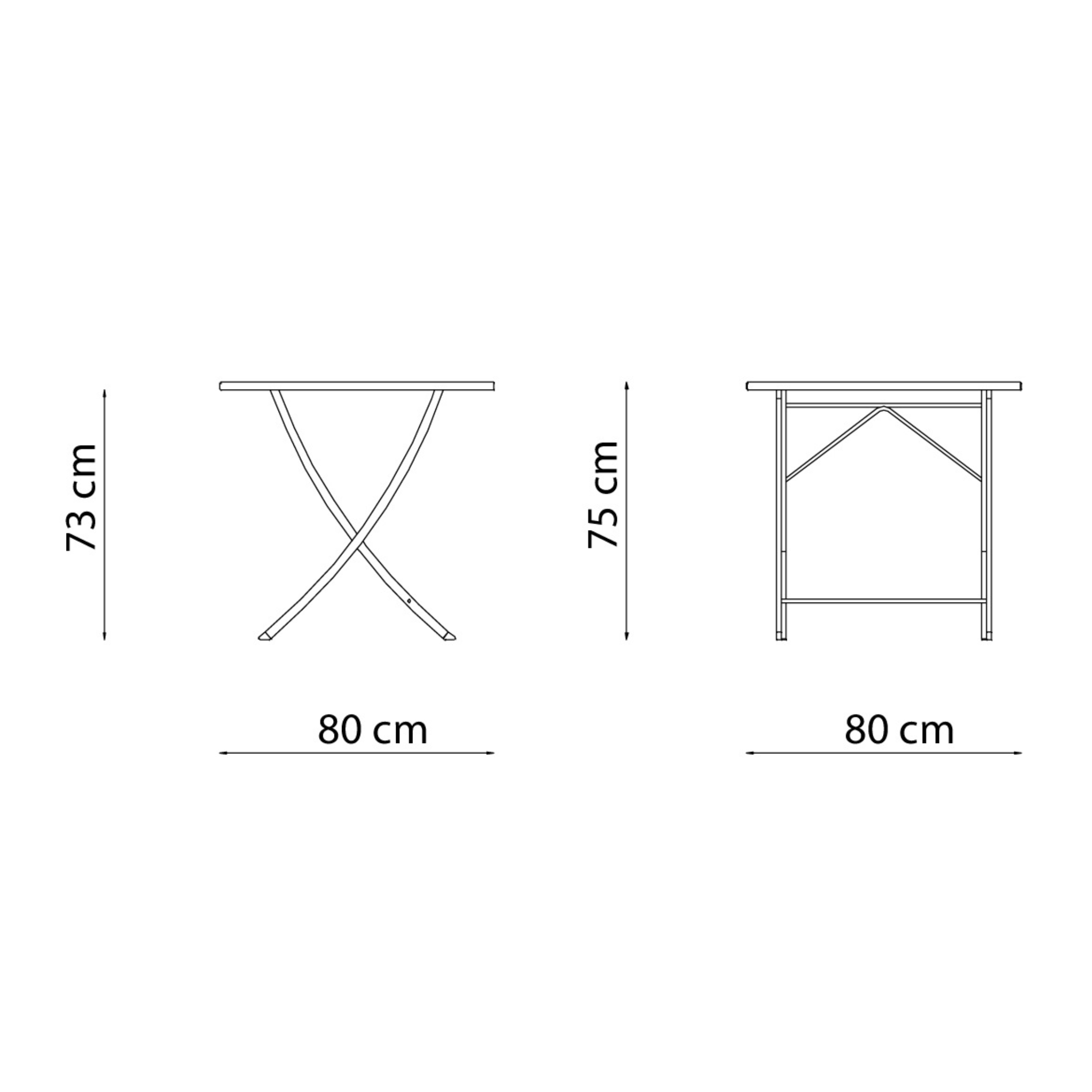 Tavolo pieghevole in metallo zincato "Vegas" per giardino h 75 cm
