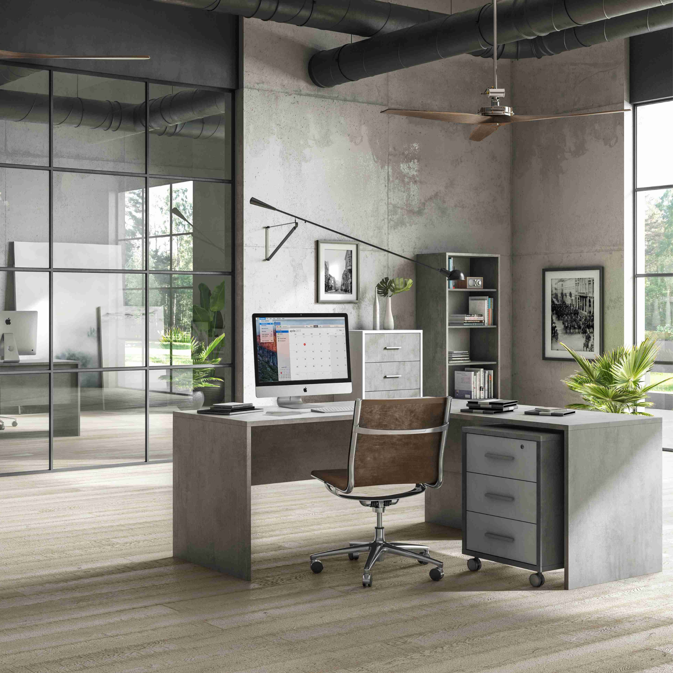 Scrivania in legno "Siria" da ufficio vintage cm 180x69 76h