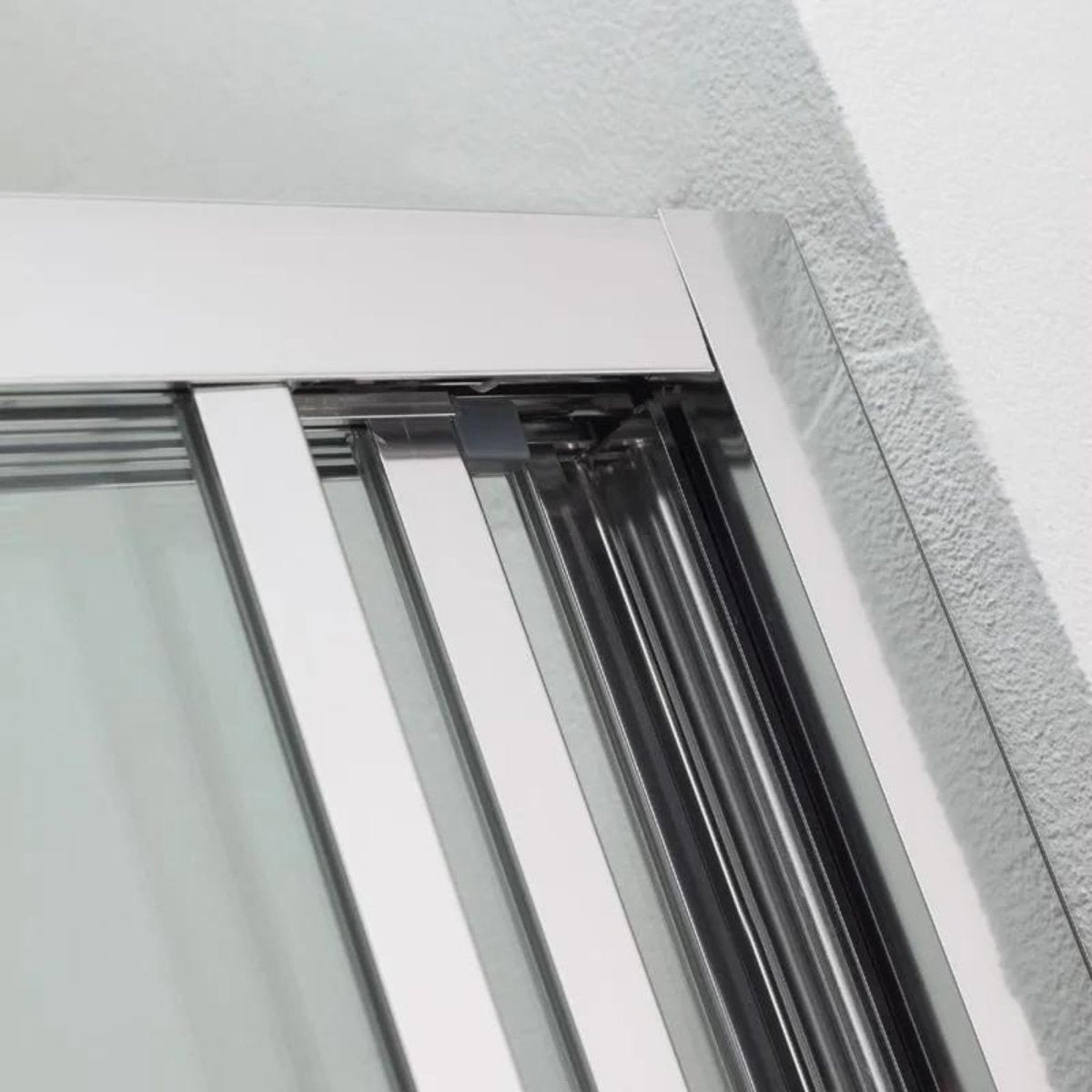 Porta nicchia a 3 ante per doccia "Stella" in alluminio cromato e vetro temperato - MondoViro