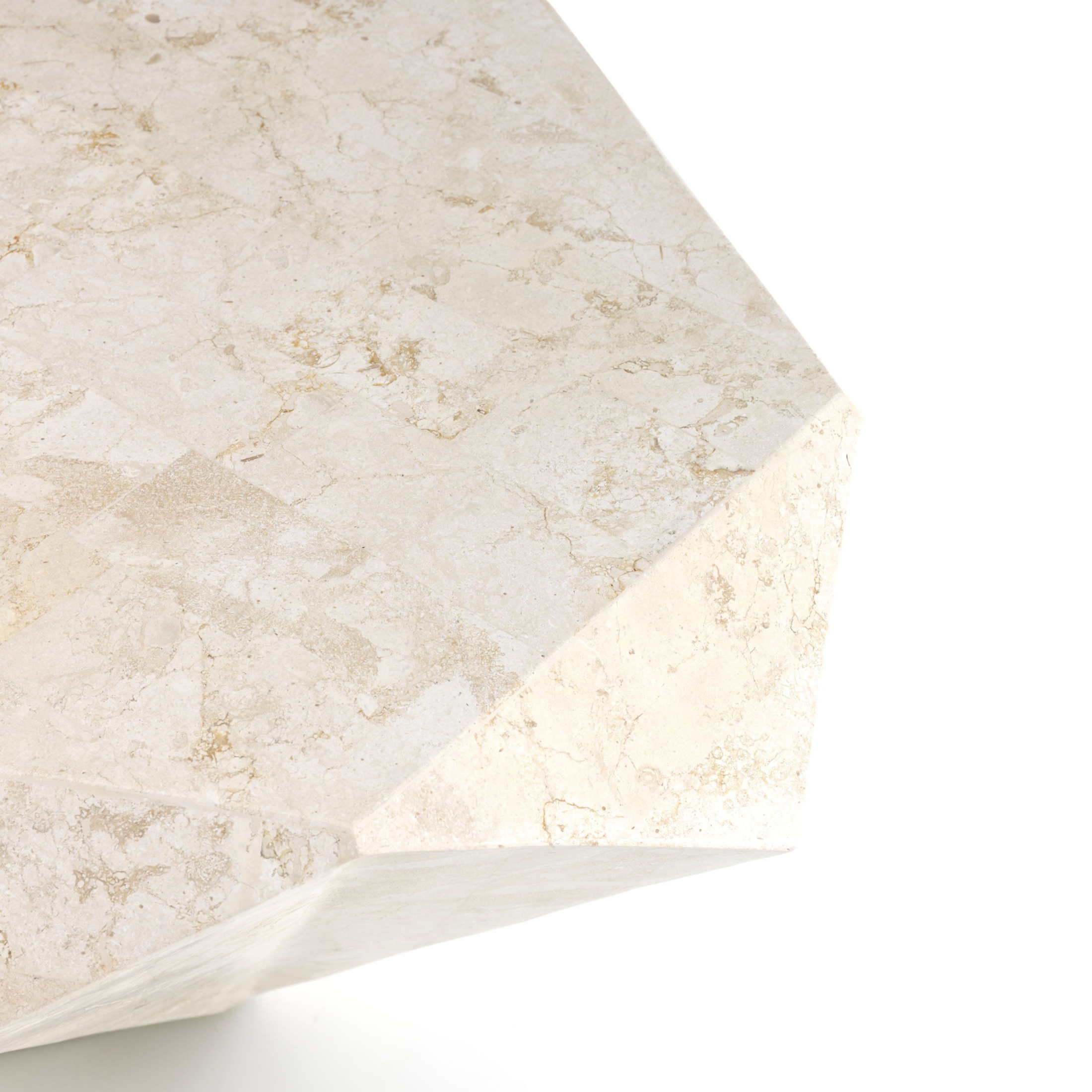 Tavolino basso in pietra fossile "Florenz" da caffè