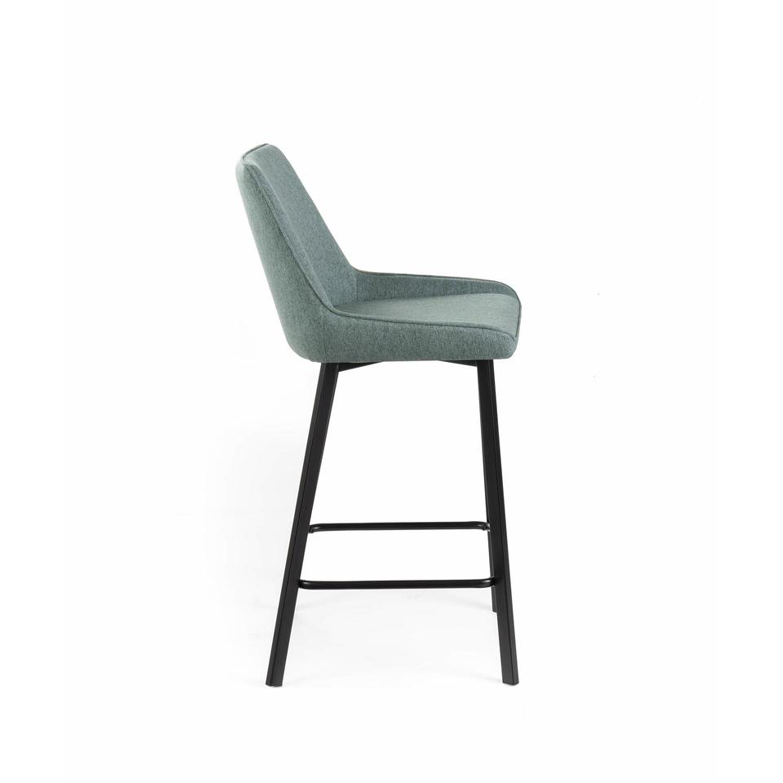 Set di sgabelli alti "Fox" in tessuto imbottito con poggiapiedi cm 44x50 94h