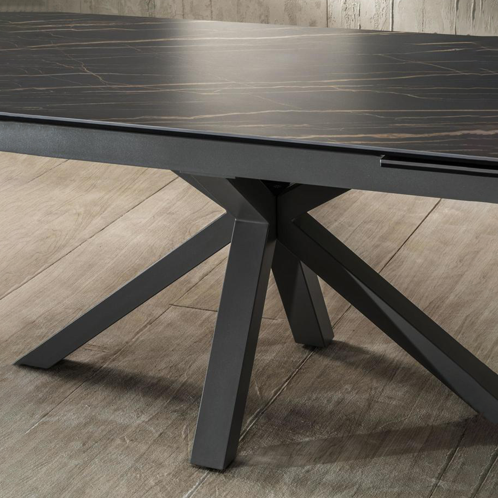 Tavolo allungabile "Daniel" piano su vetro temperato cm 160/240x90 76h