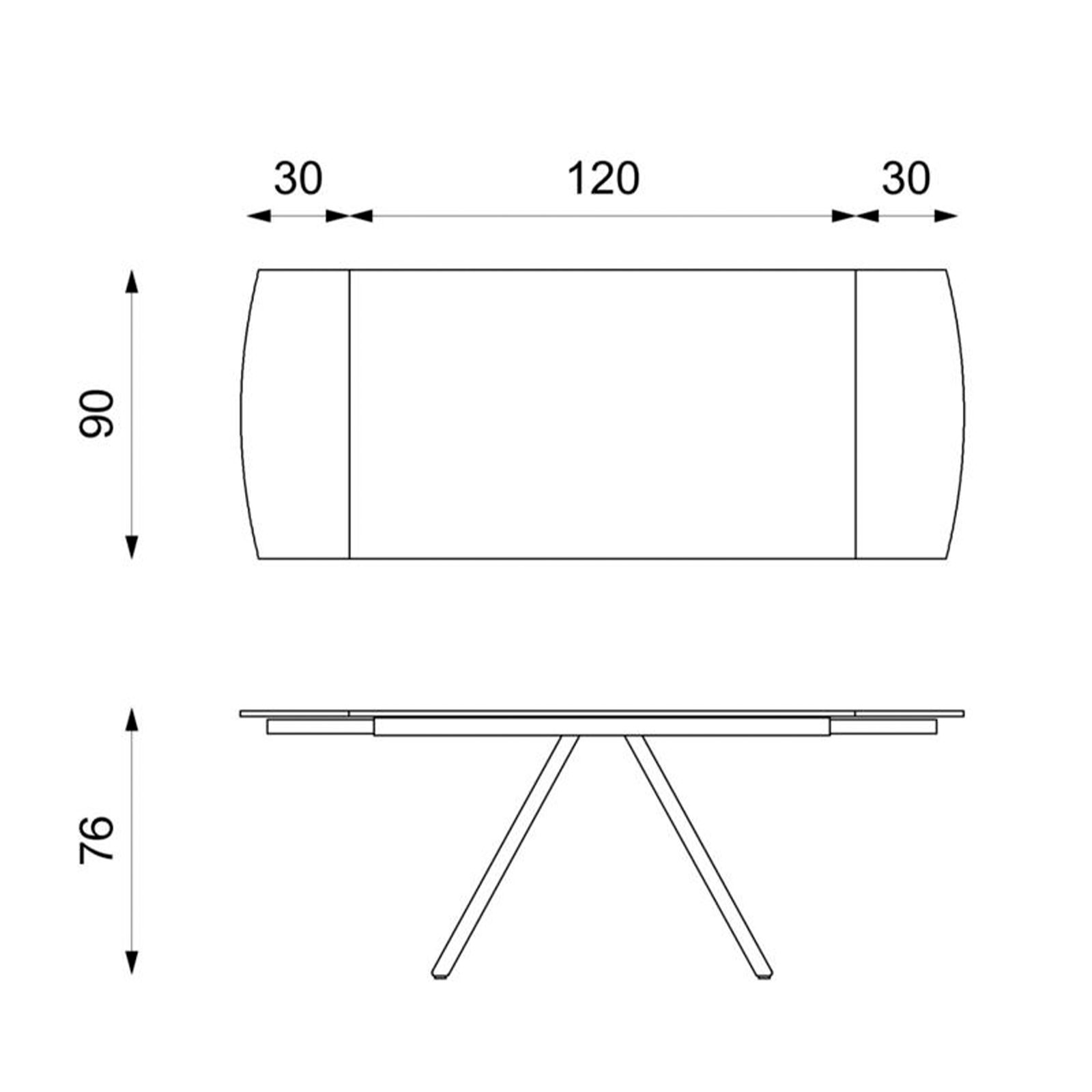 Tavolo allungabile moderno "Atmosphera" con piano in ceramica struttura in metallo verniciato