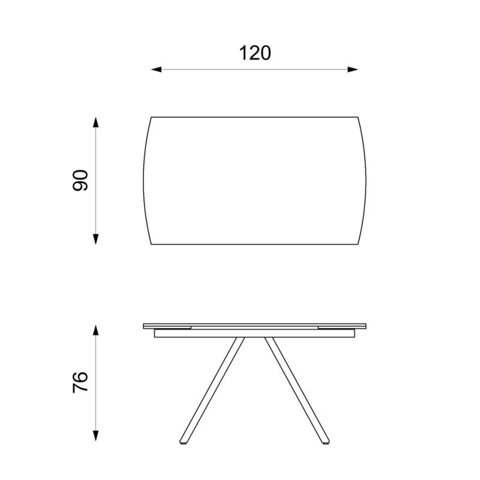 Tavolo allungabile moderno "Atmosphera" con piano in ceramica struttura in metallo verniciato