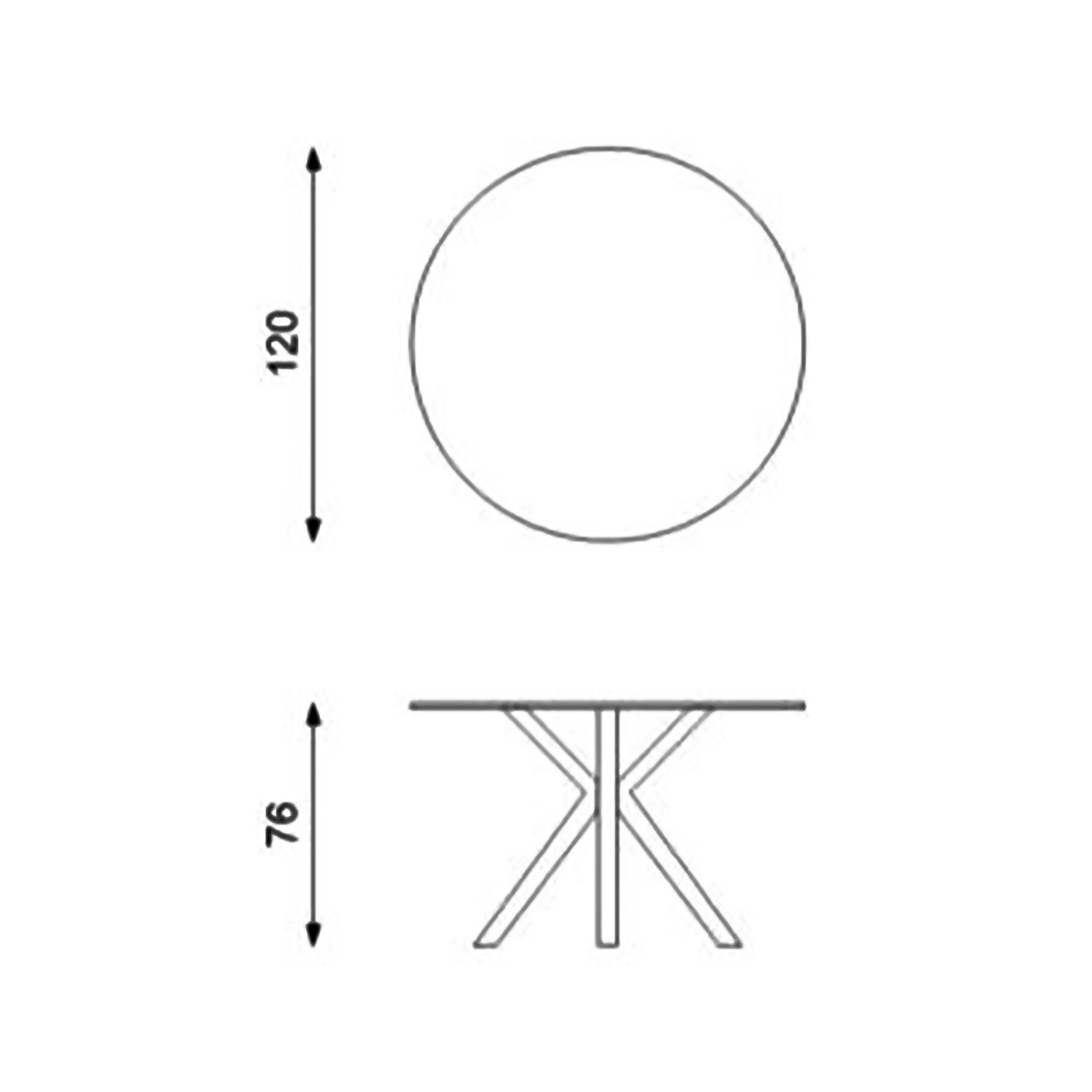 Tavolo tondo "Louis" piano in ceramica effetto marmo Ø120 76h
